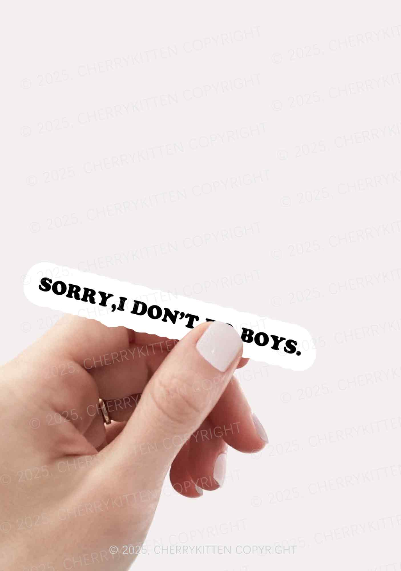 Sorry I Dont Do Boys Pride 1Pc Y2K Sticker Cherrykitten