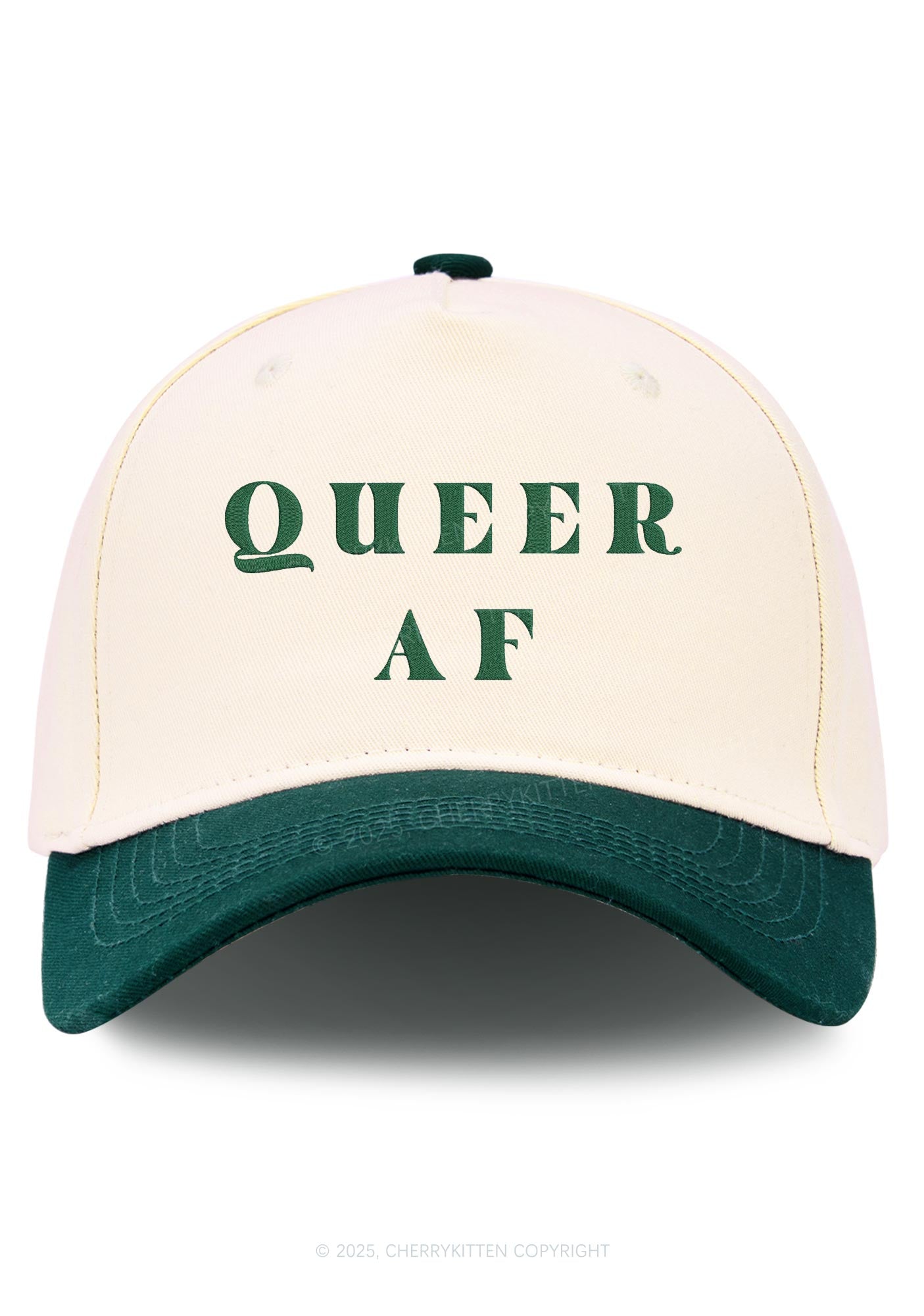 Embroidered Queer AF Pride Y2K Color Block Baseball Cap Cherrykitten
