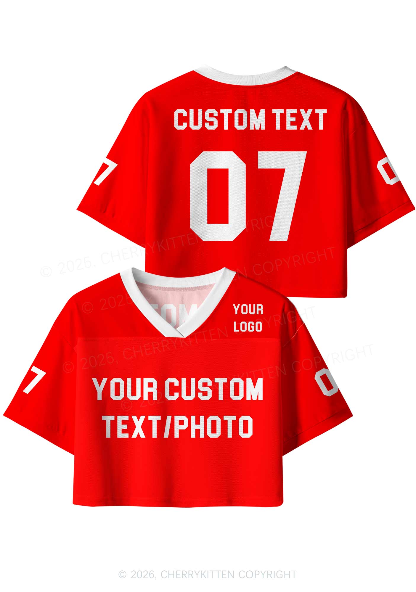 Custom All Personalized Y2K Crop Sport Jersey Shirts Cherrykitten