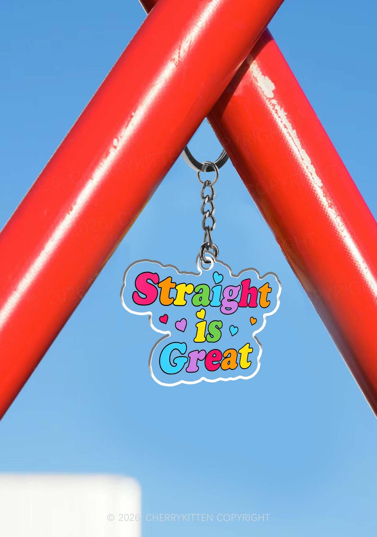 Straight Is Great Pride 1Pc Y2K Keychain Cherrykitten