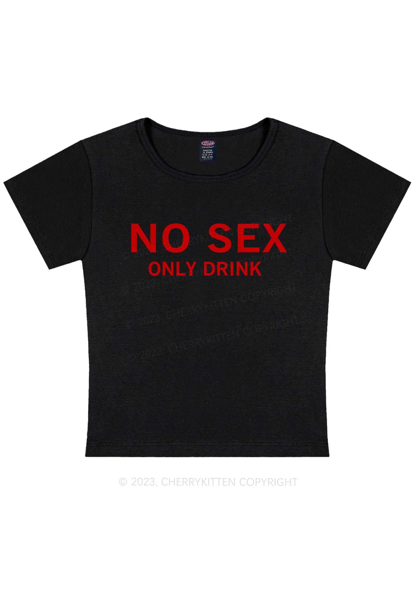 Curvy Only Drink Y2K Baby Tee Cherrykitten