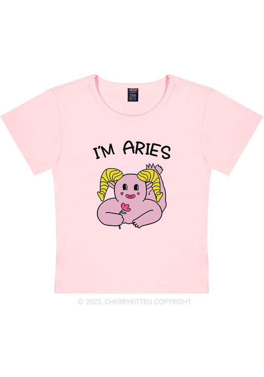 I'm Aries Y2K Baby Tee Cherrykitten