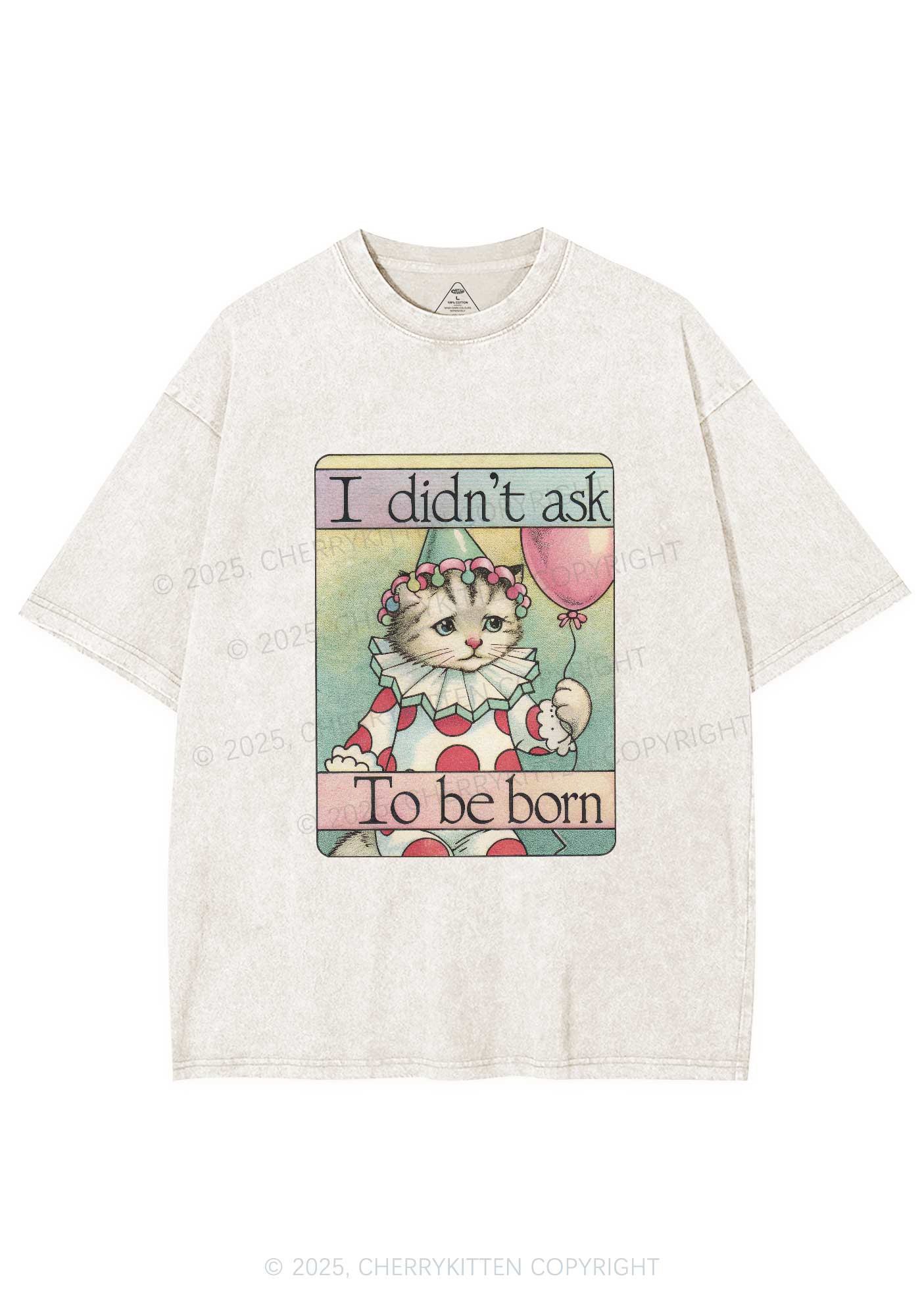 Didnt Ask To Be Born Y2K Washed Tee Cherrykitten