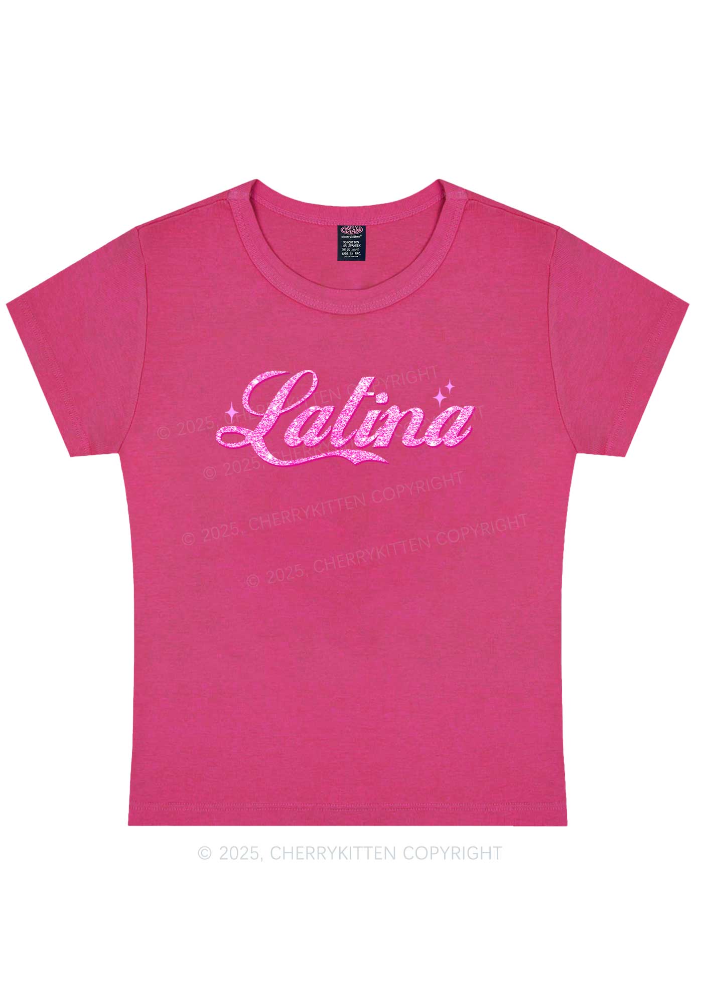 Pink Latina Y2K Baby Tee Cherrykitten