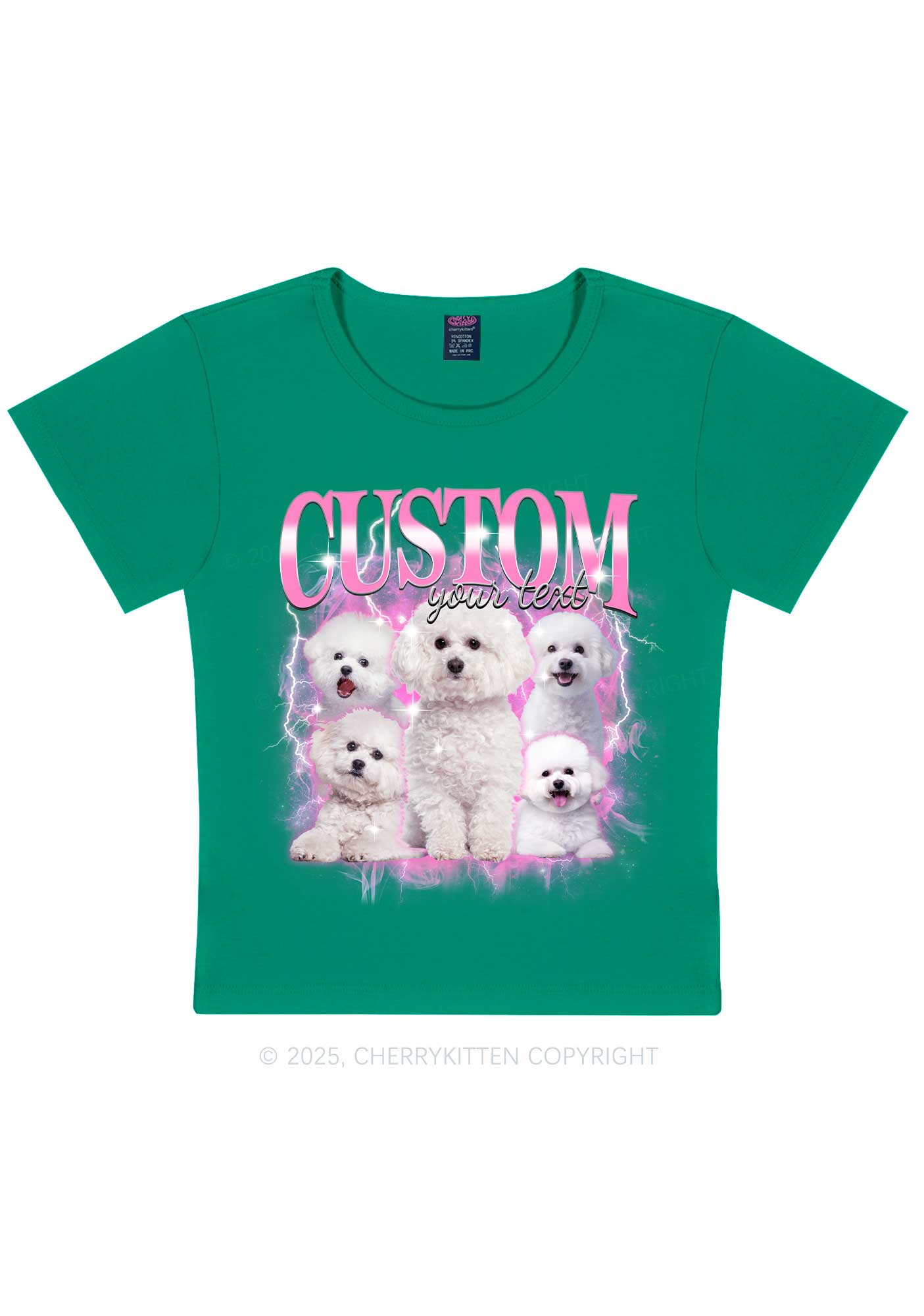 Custom Cute Puppy Photo Y2K Baby Tee Cherrykitten