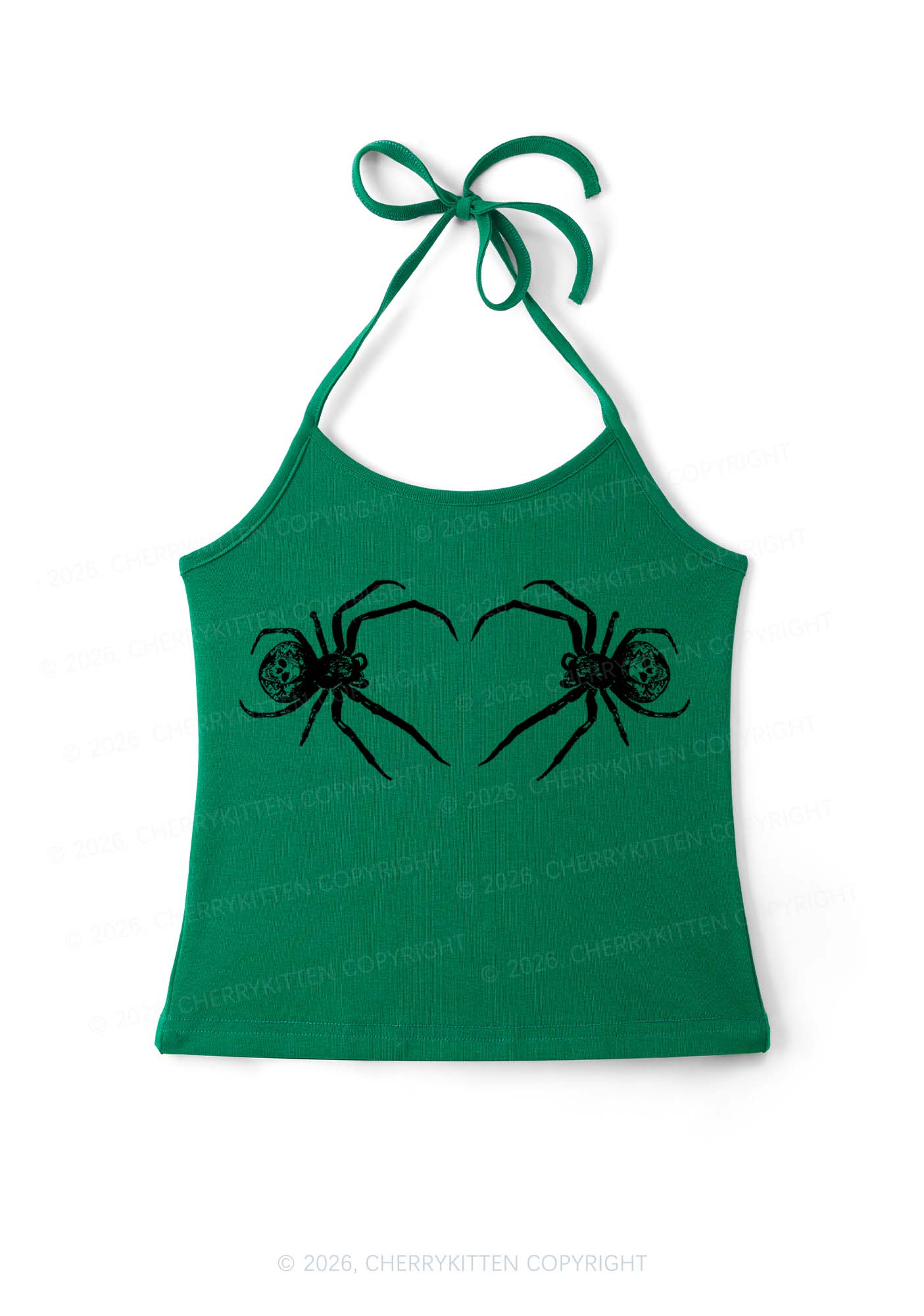 Skull Spider Y2K Halter Neck Cami Cherrykitten