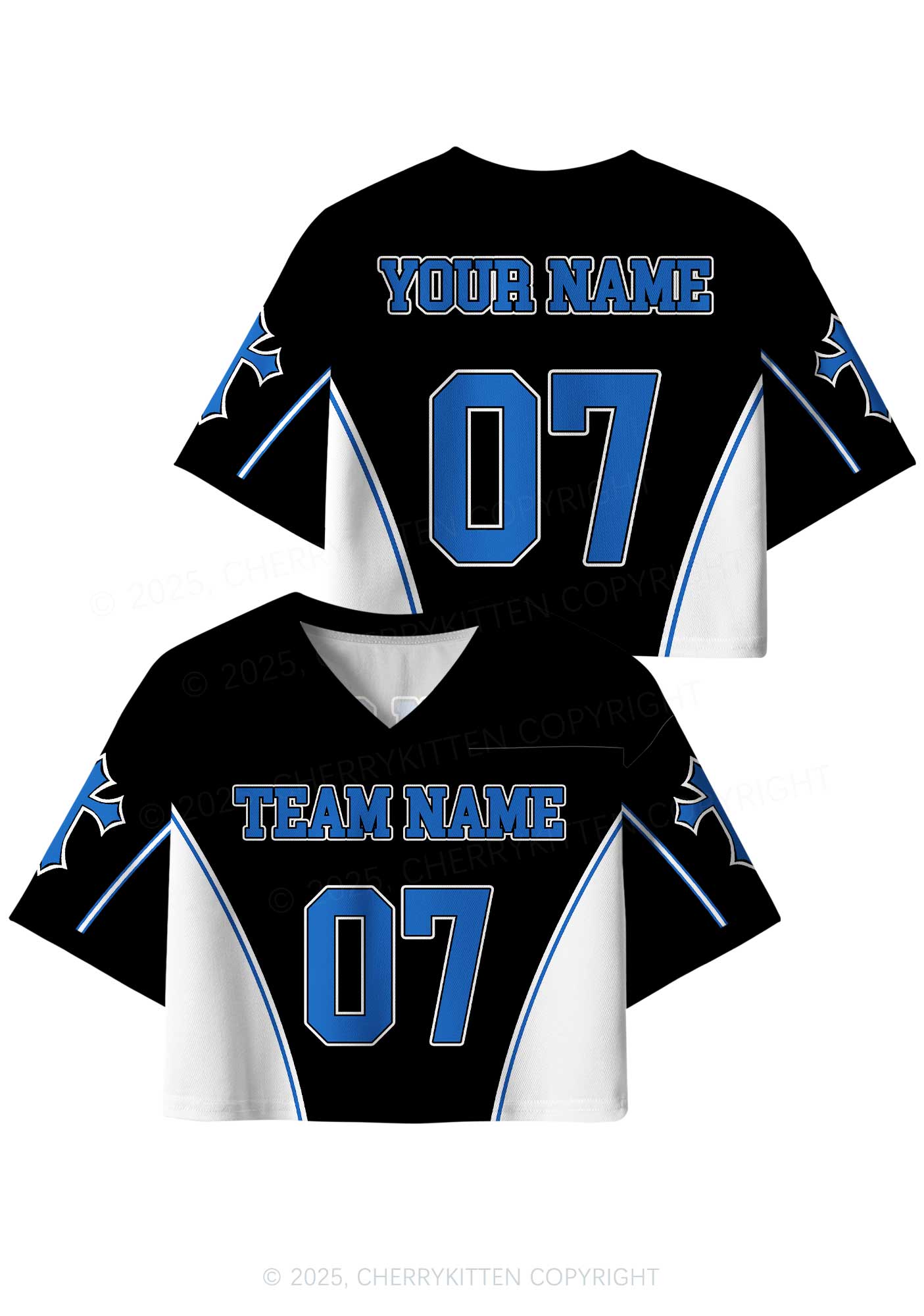 Custom Team Name Y2K Crop Sport Jersey Shirts Cherrykitten