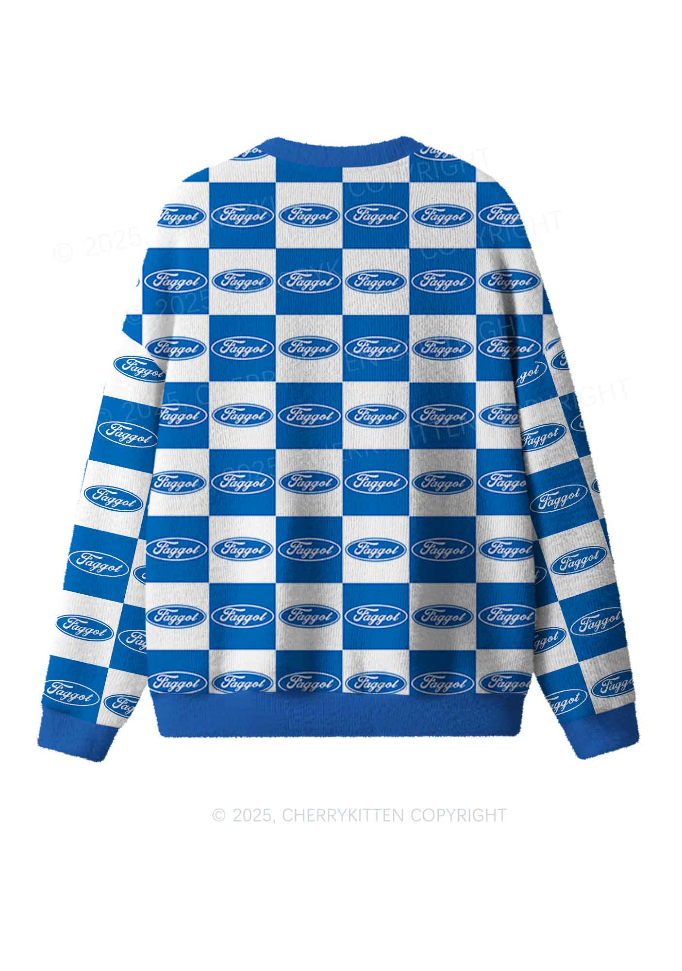 Oval Faggot Pride Y2K Christmas Knit Sweatshirt Cherrykitten