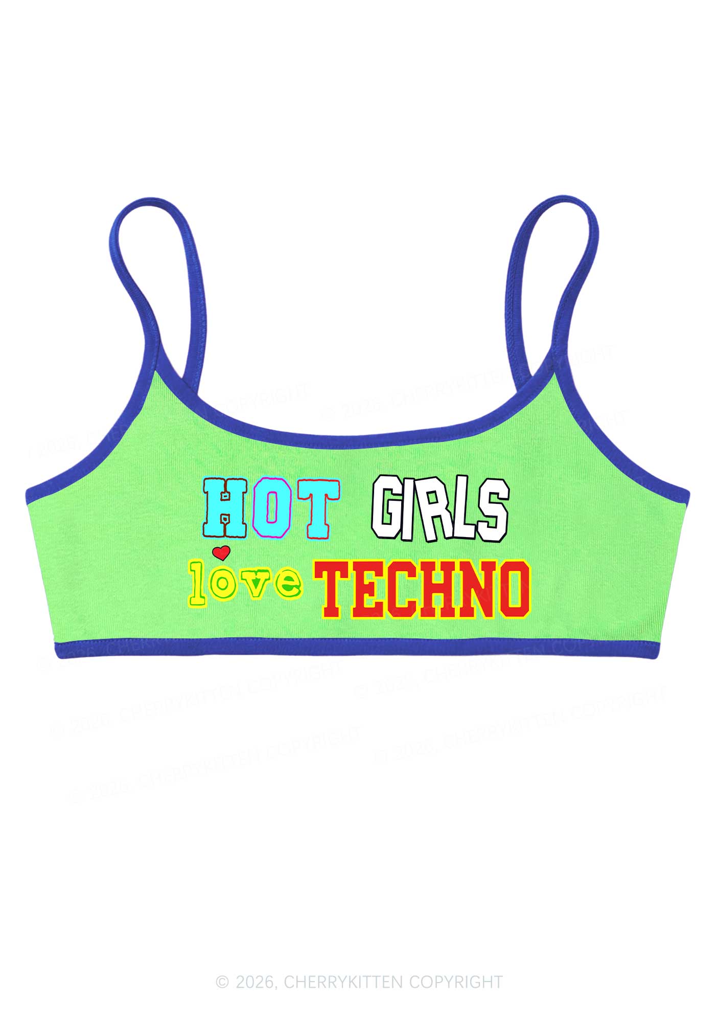 Hot Girls Love Techno Y2K Super Crop Cami Cherrykitten