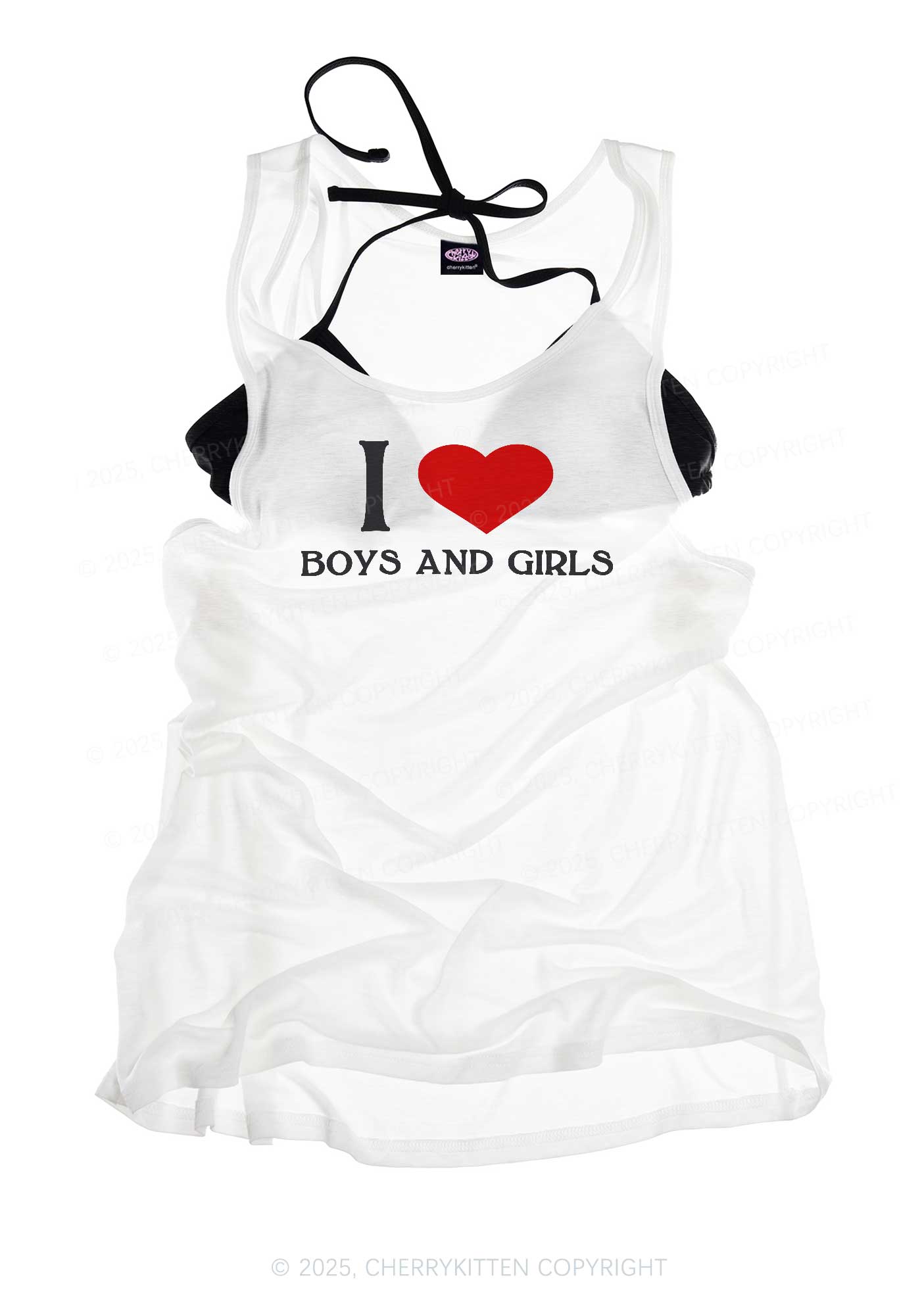 I Love Boys and Girls Pride Y2K Sheer Boyfriend Tank Cherrykitten