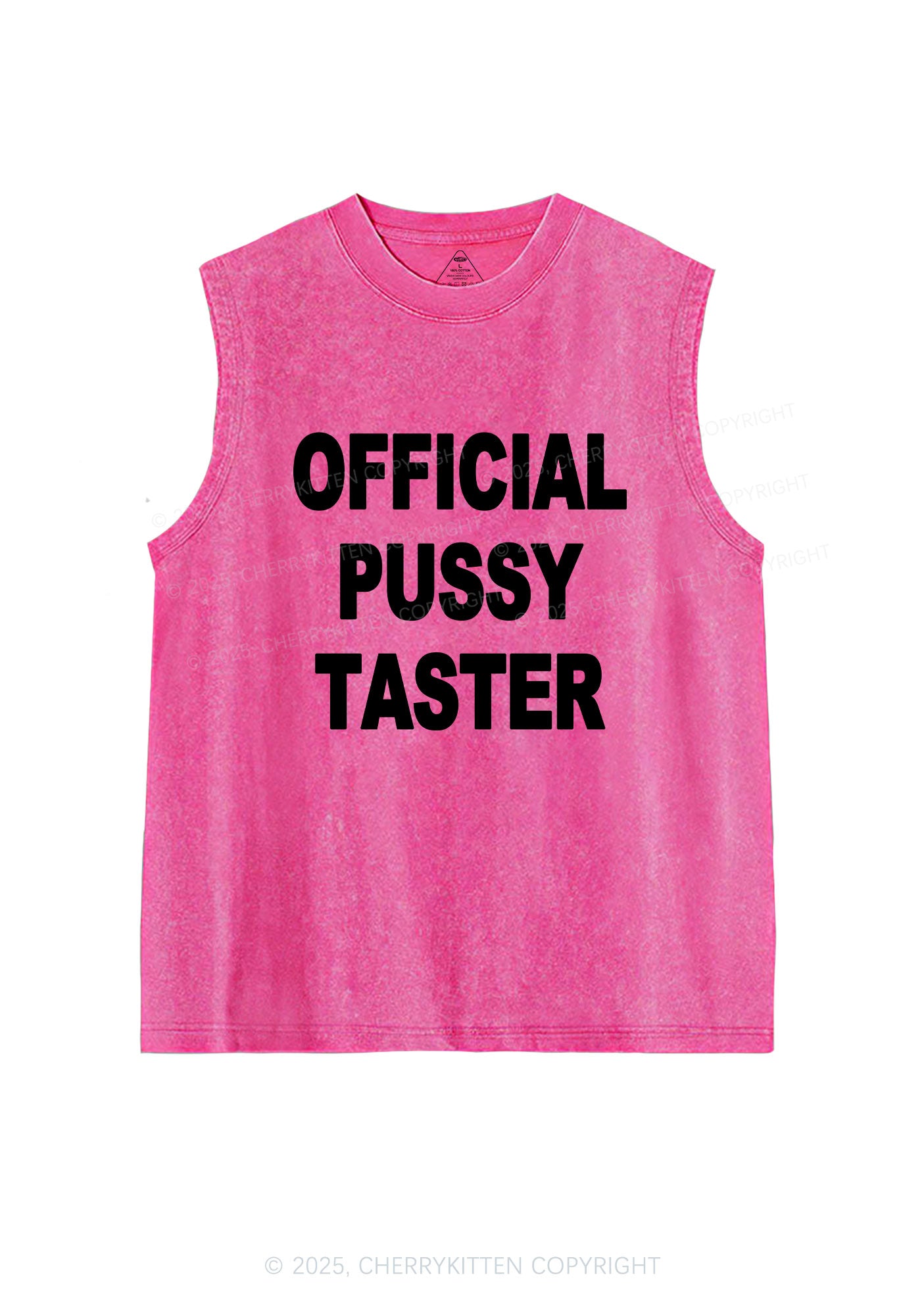 Official Puxxy Taster Y2K Washed Muscle Tank Cherrykitten