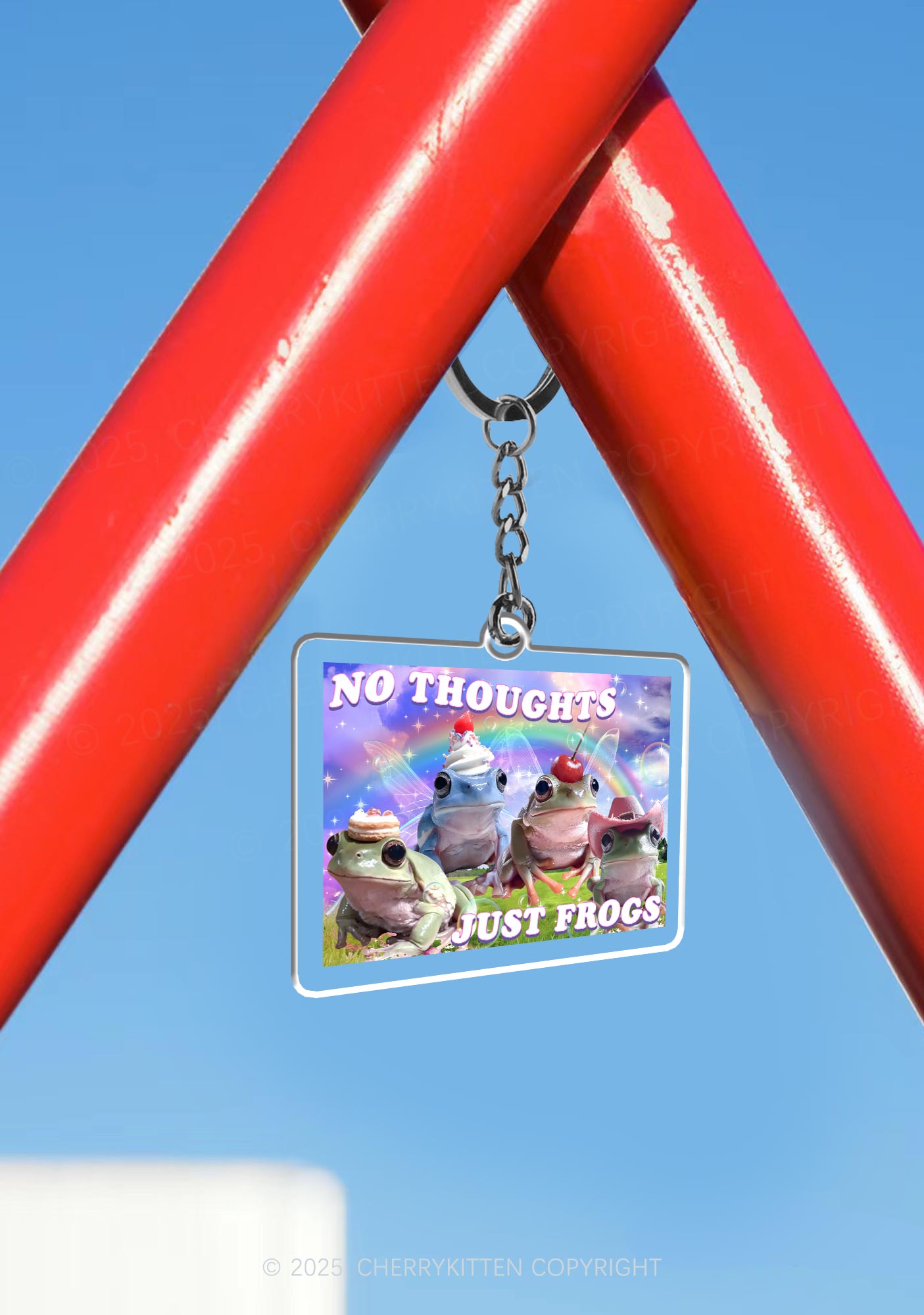 No Thoughts Just Frogs 1Pc Y2K Keychain Cherrykitten