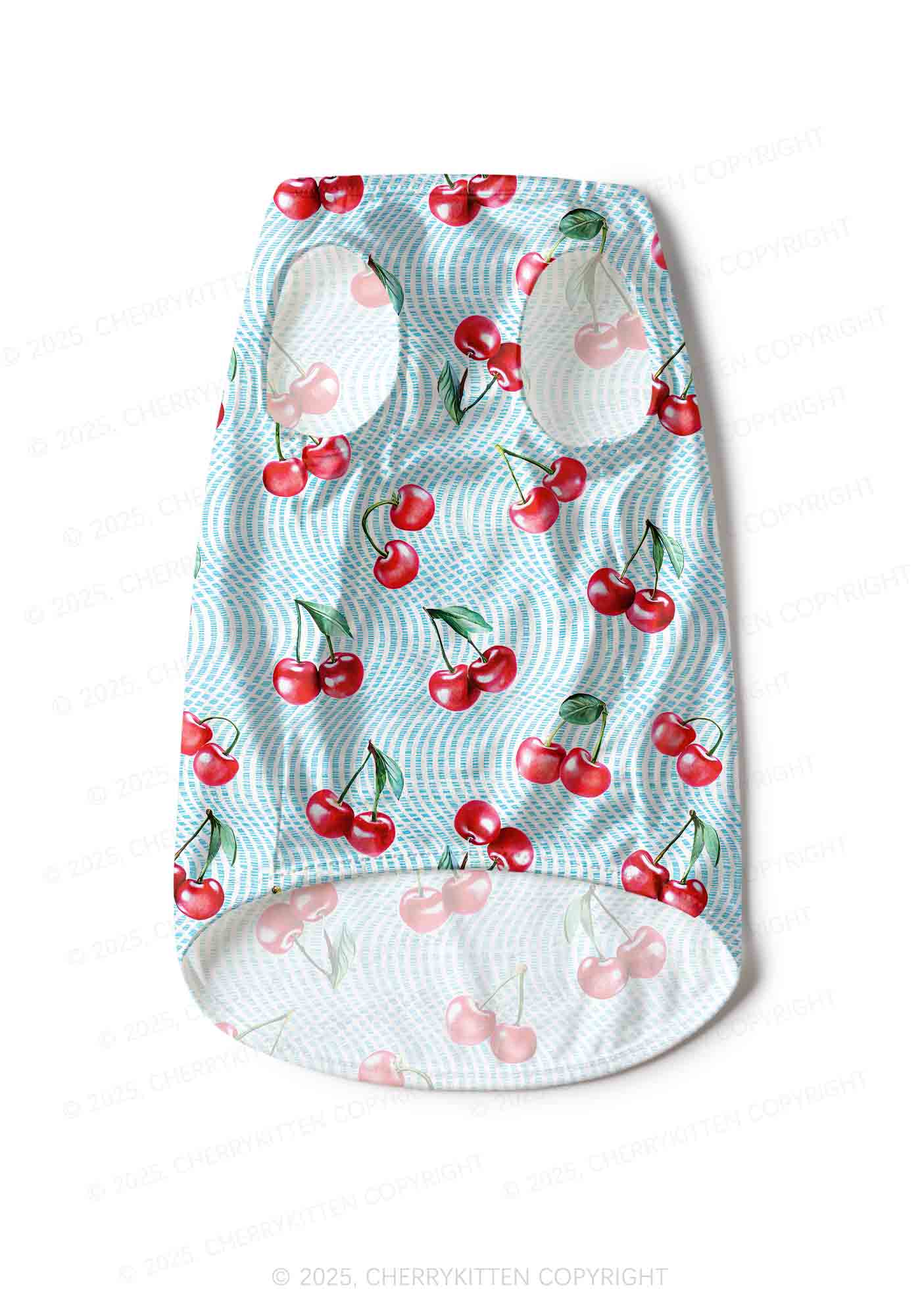Blue Cherry Y2K Pet Tank Top Cherrykitten