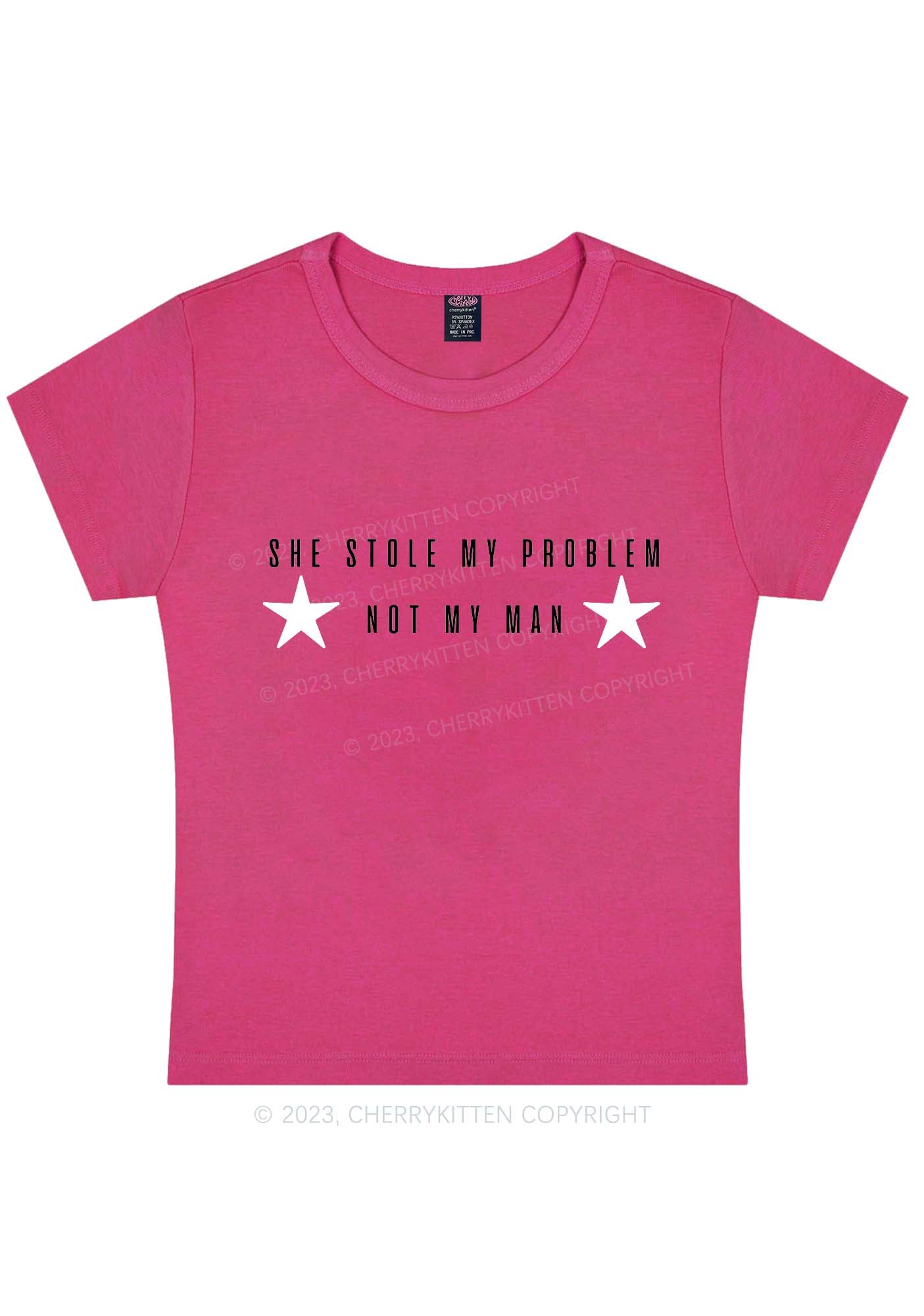 Curvy She Stole My Problem Y2K Baby Tee Cherrykitten