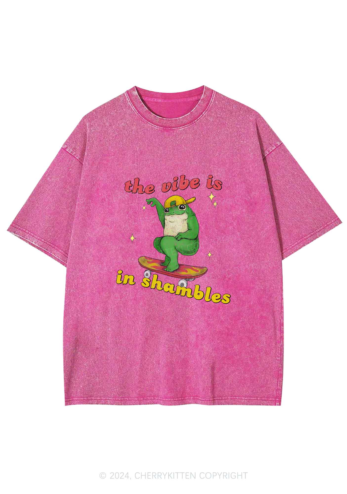 Shambles Vibe Y2K Washed Tee Cherrykitten