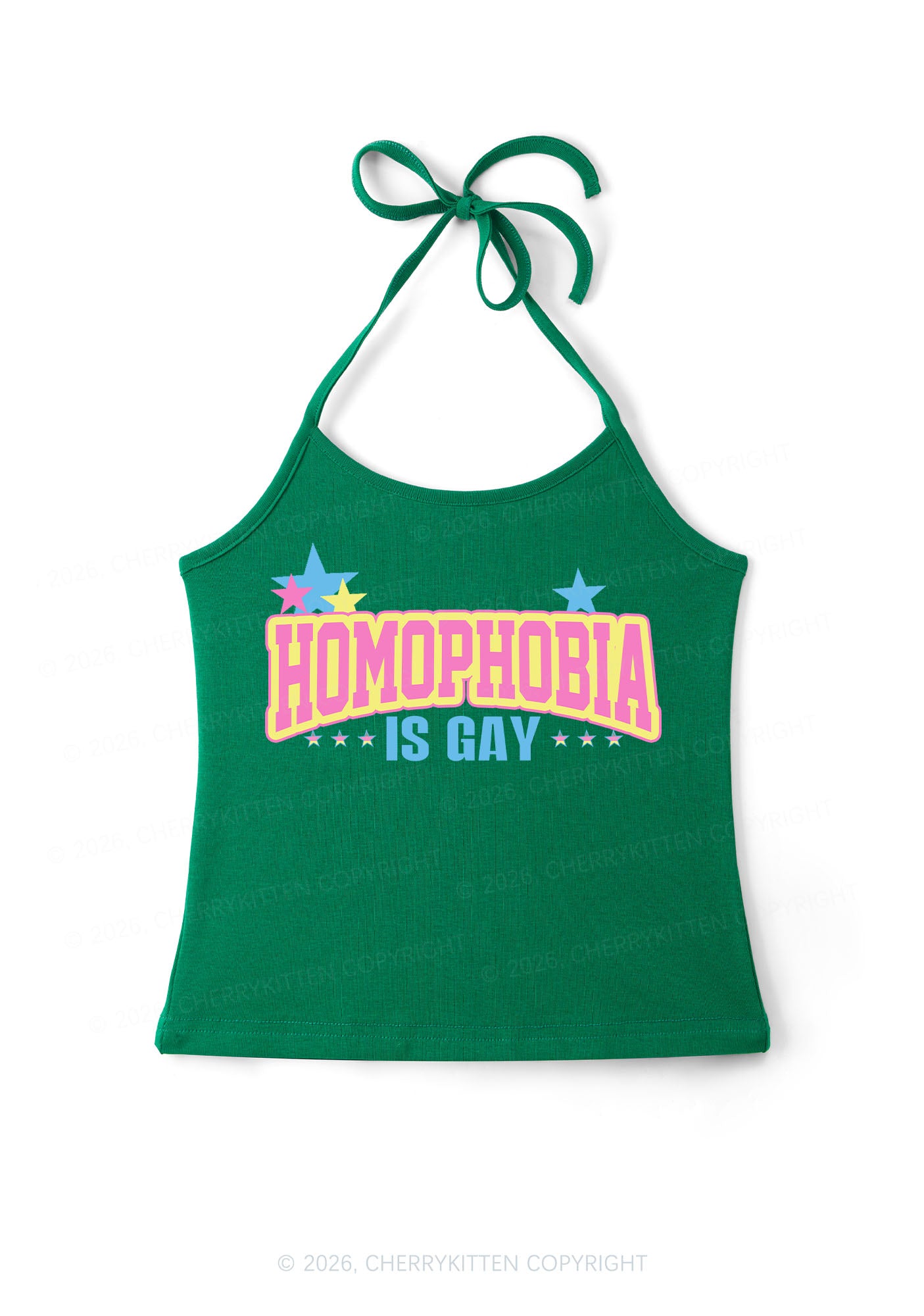 Homophobia Is Gay Pride Y2K Halter Neck Cami Cherrykitten