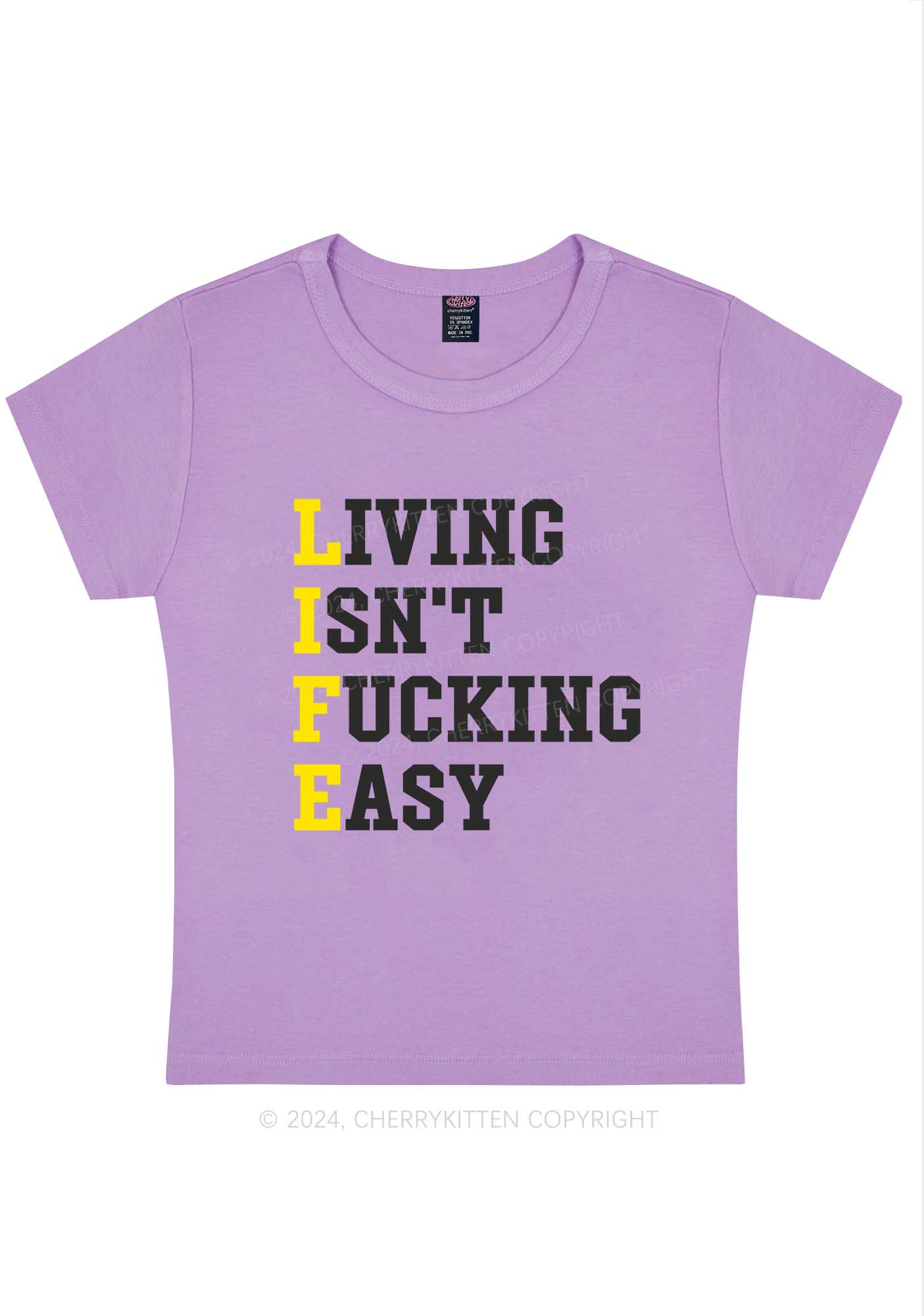Curvy Life Isn't Easy Y2K Baby Tee Cherrykitten
