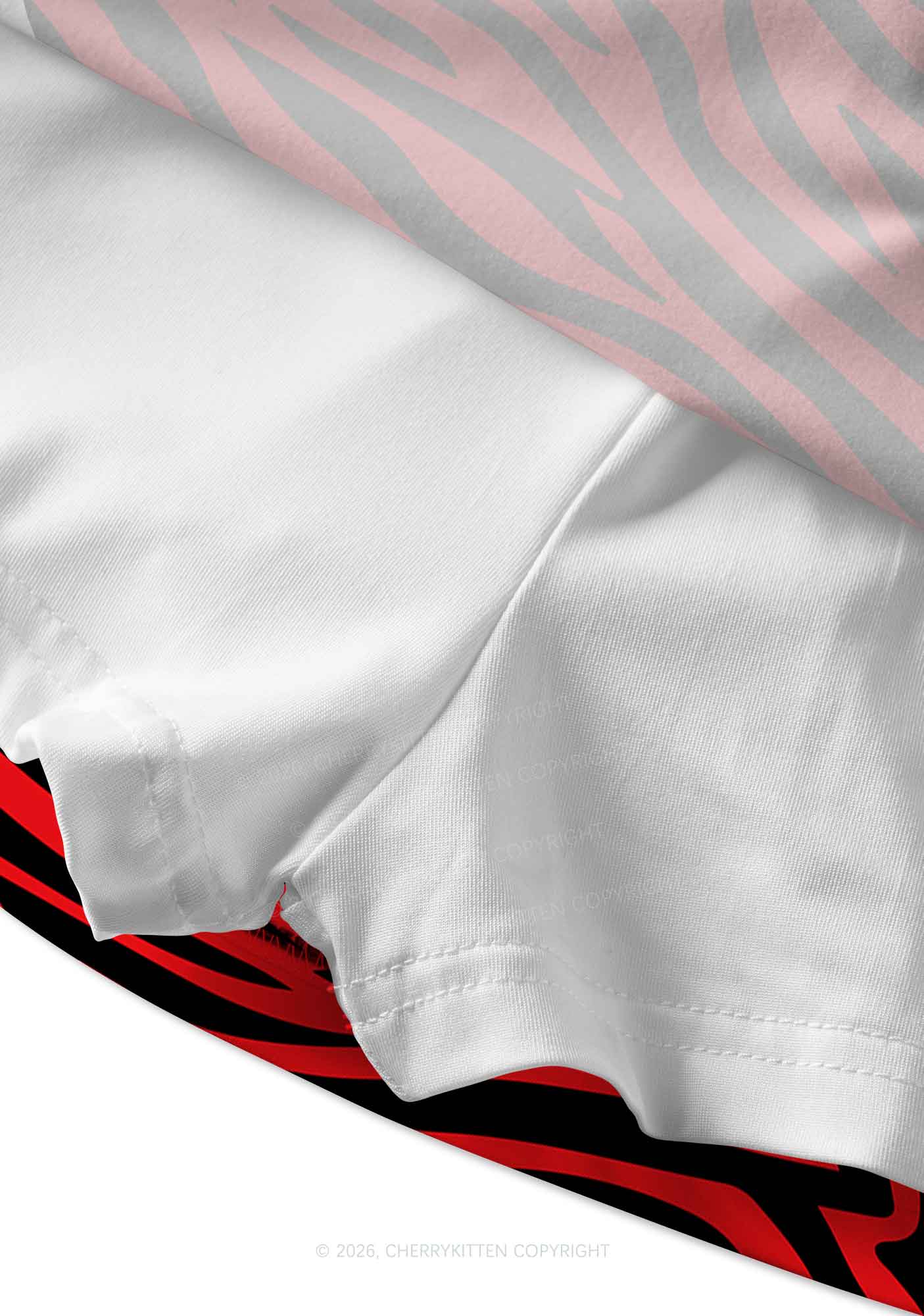 Halloween Red Zebra Stripe Y2K Print Mini Skirt Cherrykitten