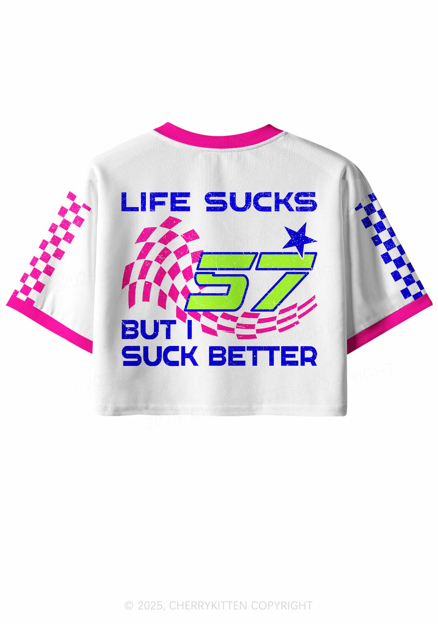 Custom Life Sucks Y2K Crop Sport Jersey Shirts Cherrykitten