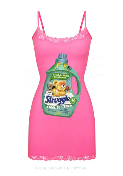 Struggle Bear Y2K Lace Slip Dress Cherrykitten