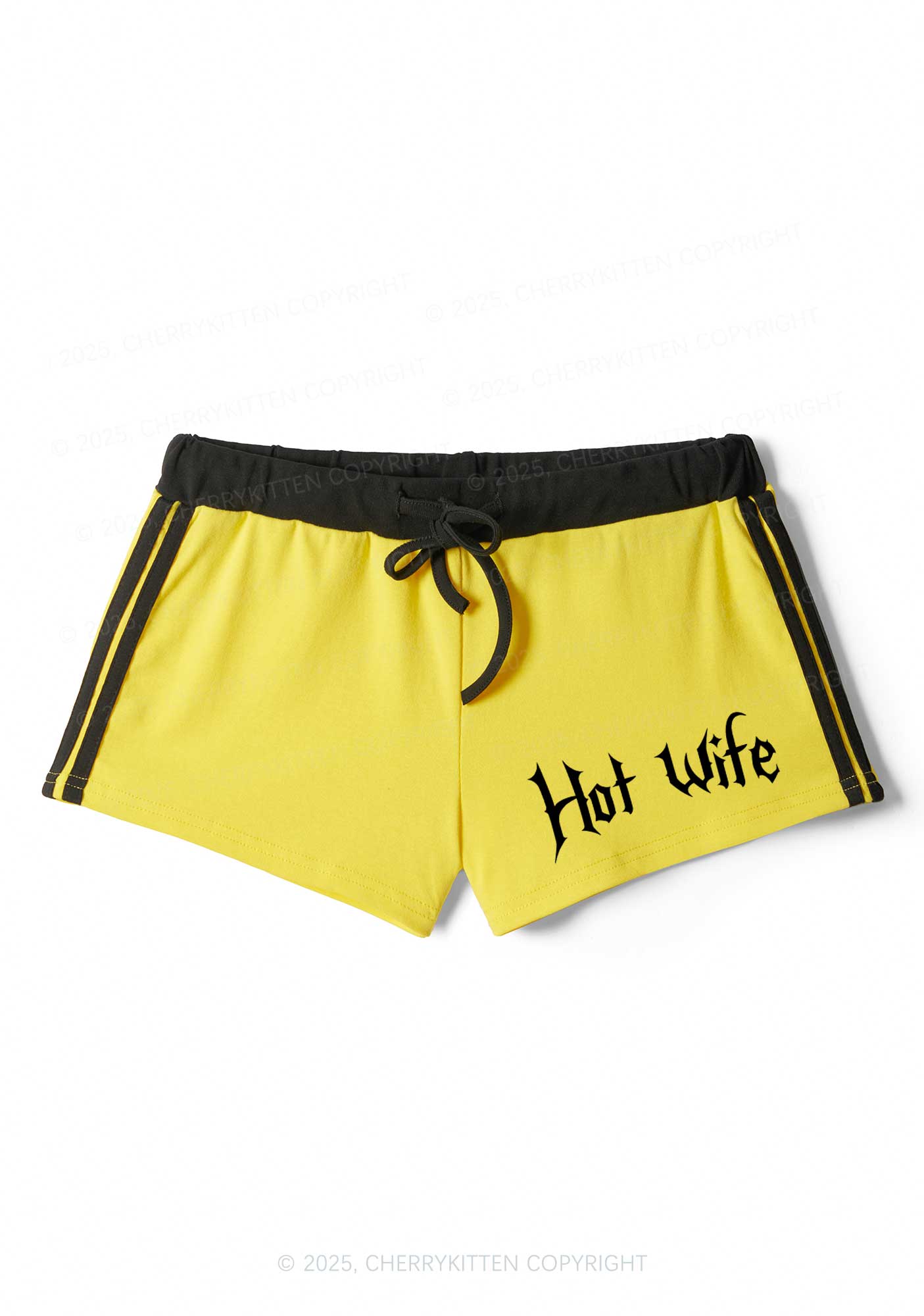 Hot Wife Y2K Drawstring Mini Shorts Cherrykitten