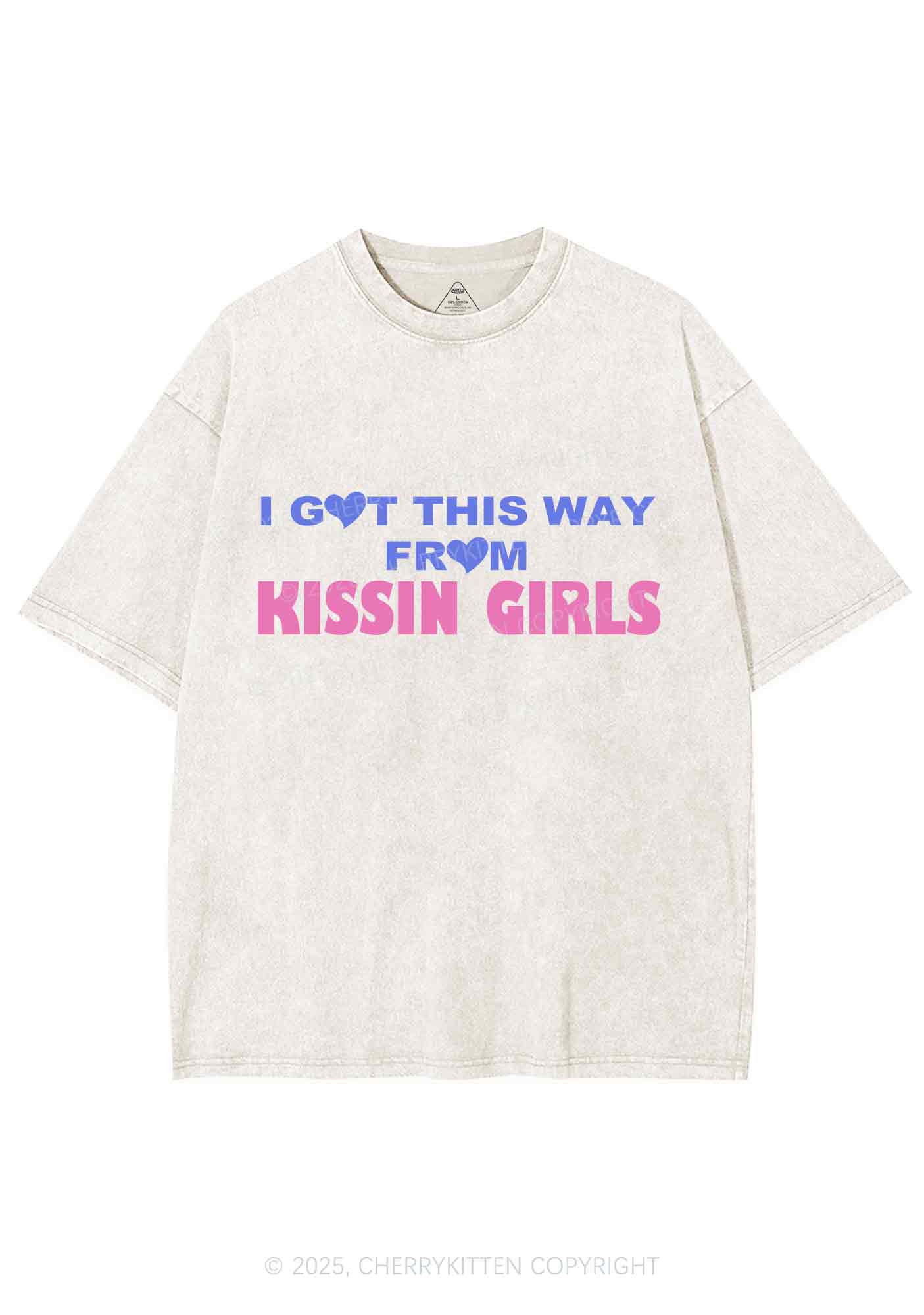 Kissin Girls Y2K Shirts Washed Tee Cherrykitten