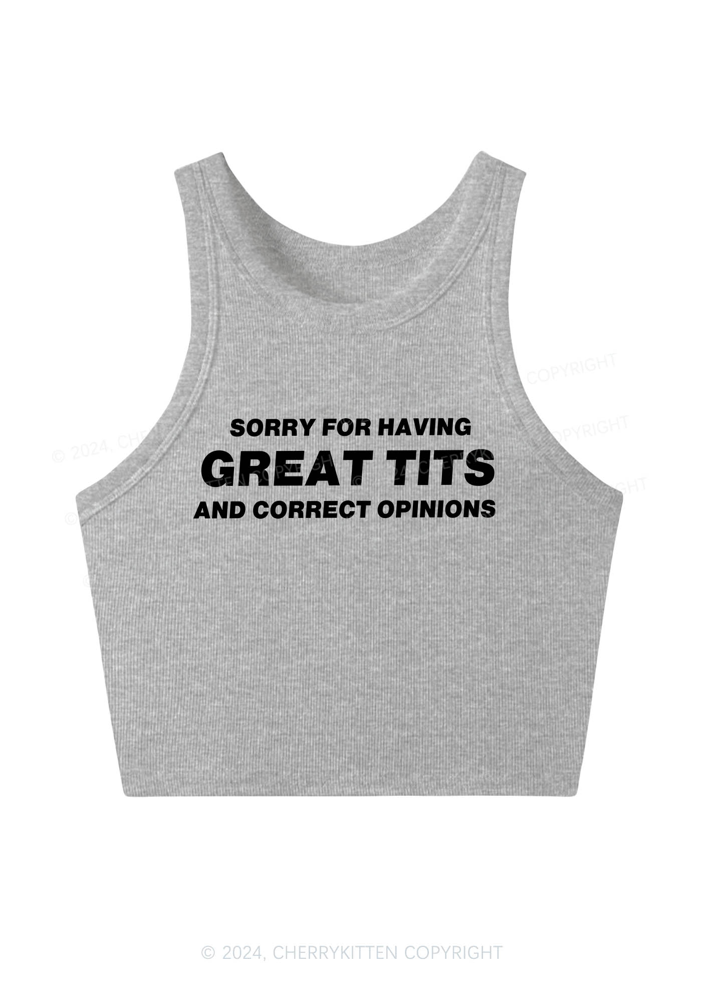 Sorry For Having Correct Opinions Y2K Crop Tank Top Cherrykitten