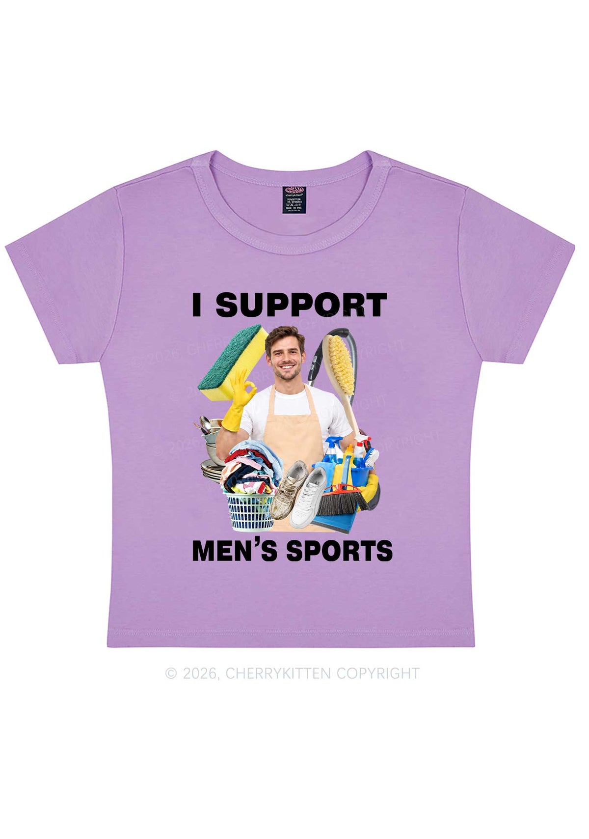 I Support Mens Sports Y2K Baby Tee Cherrykitten