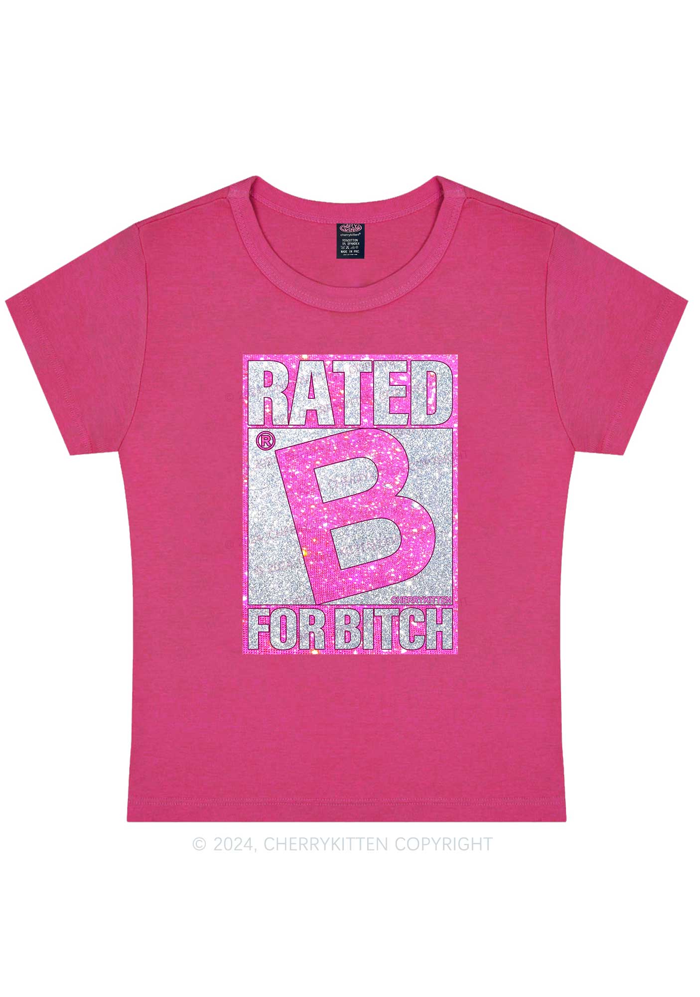 Rated For Bxxch Y2K Baby Tee Cherrykitten