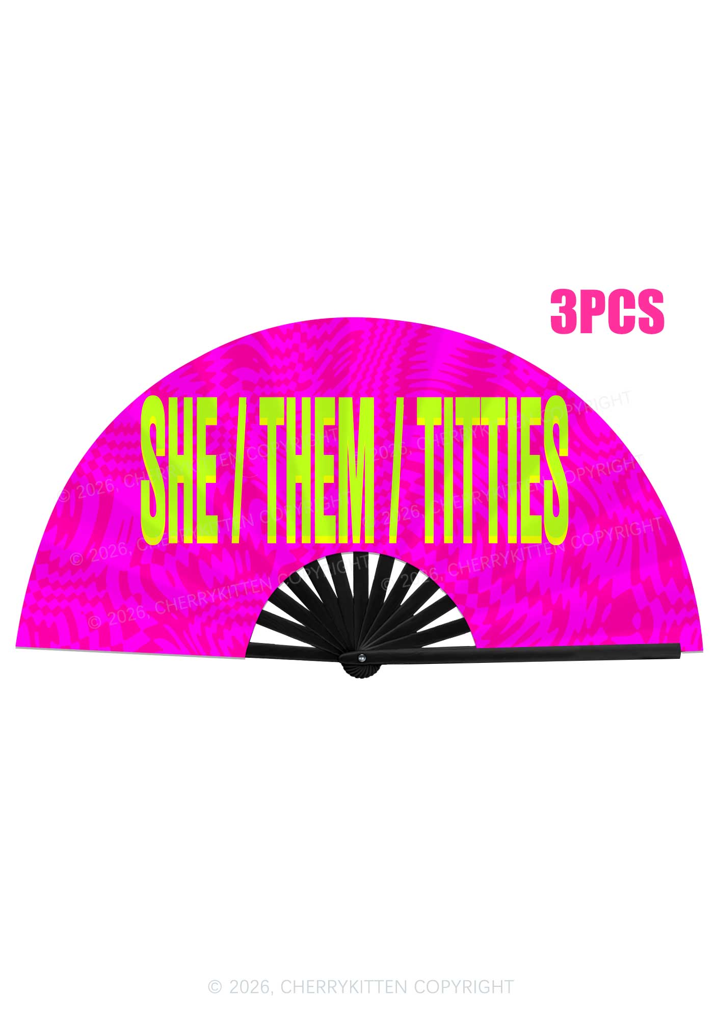 She Them Txtties Pride Y2K Rave Hand Fan Cherrykitten