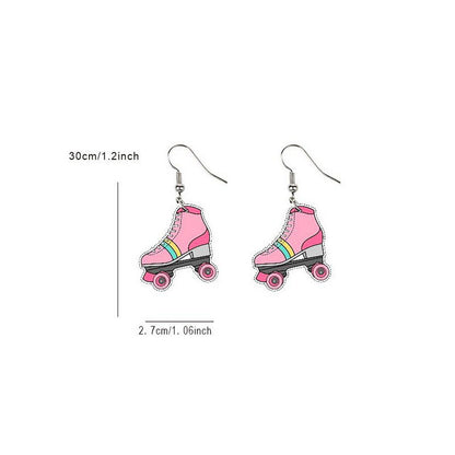 Pink Y2K Roller Skates Earrings Cherrykitten