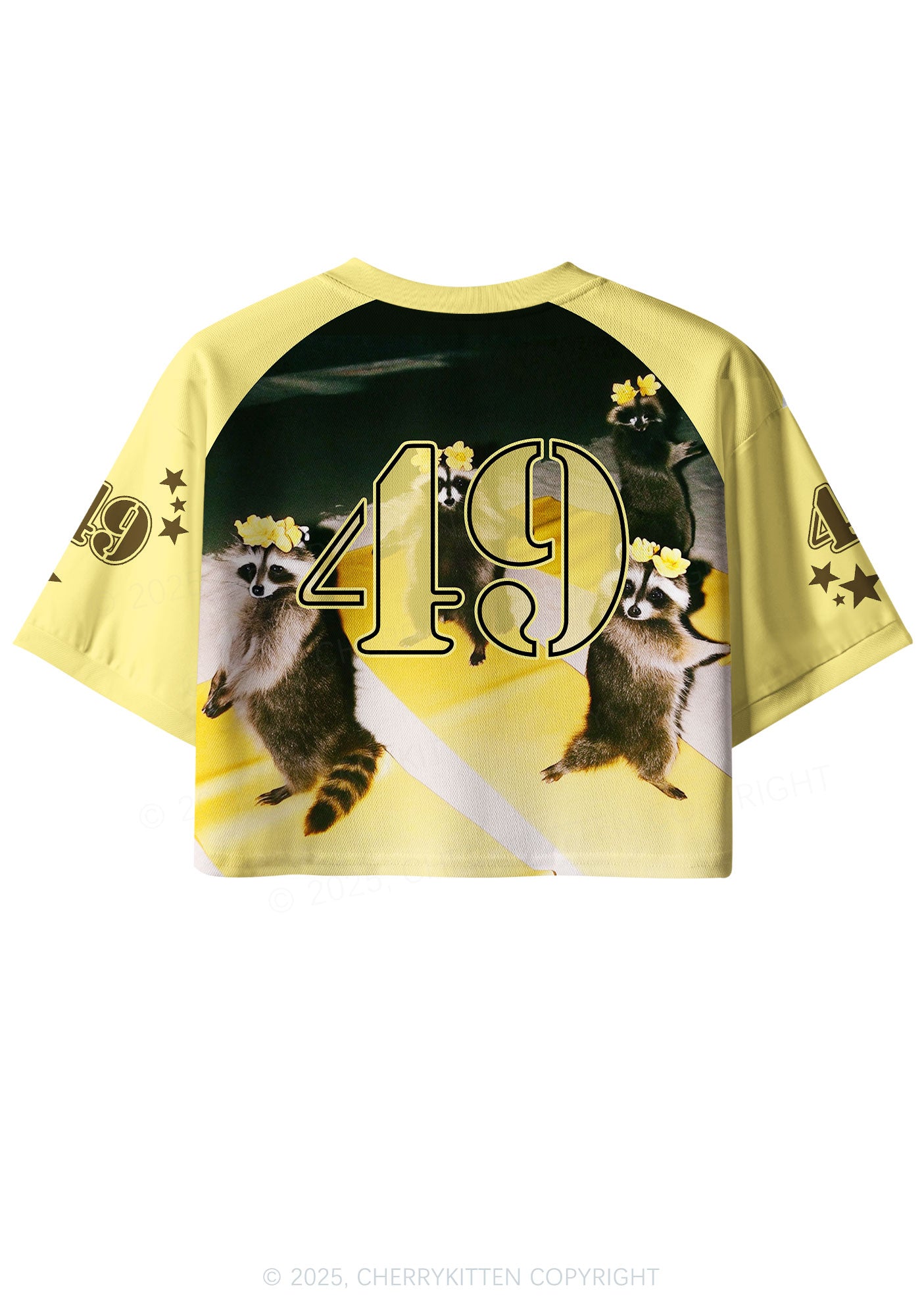 Custom Yoga Raccoon Y2K Crop Sport Jersey Shirts Cherrykitten
