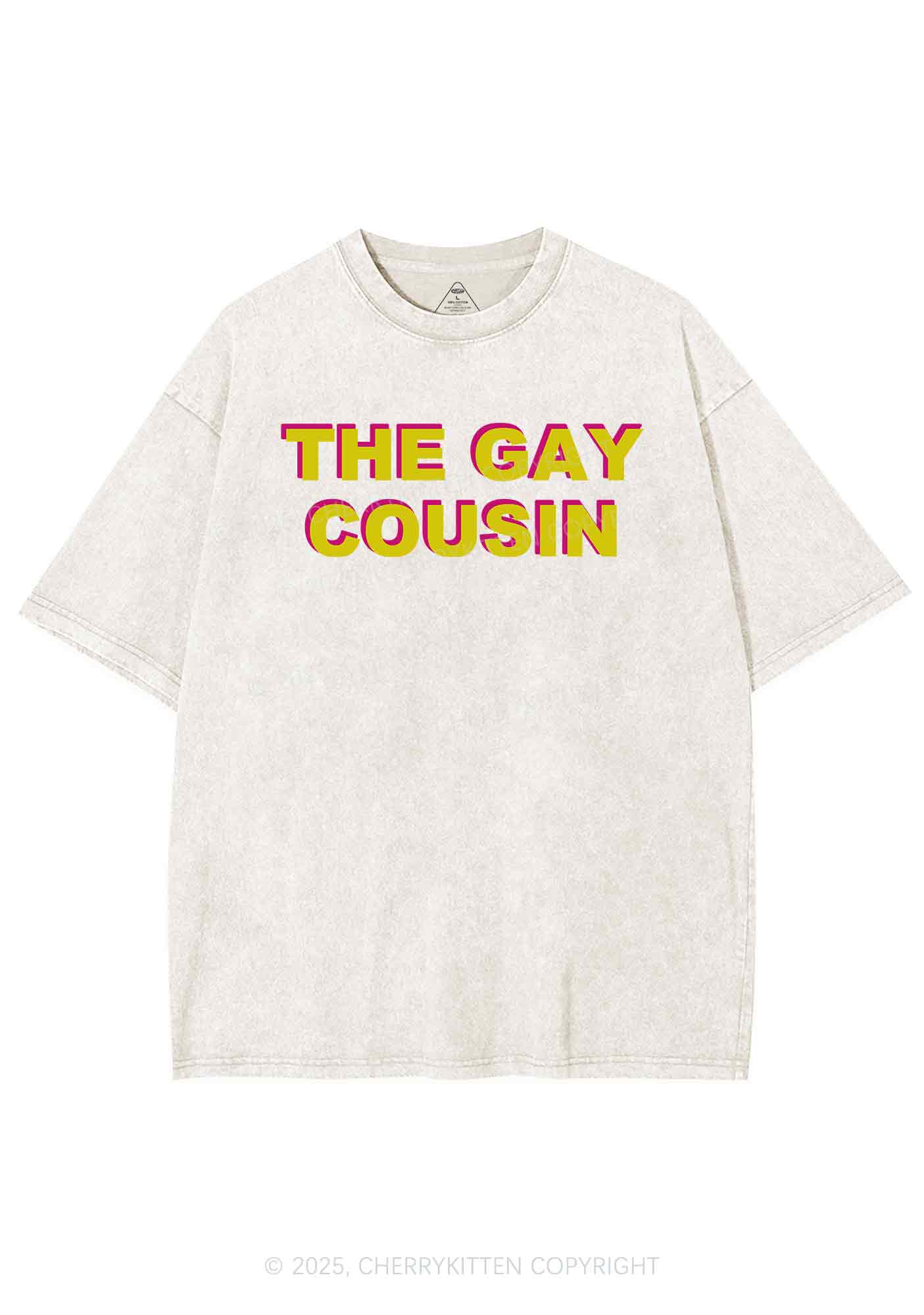 The Gay Cousin Pride Y2K Shirts Washed Tee Cherrykitten