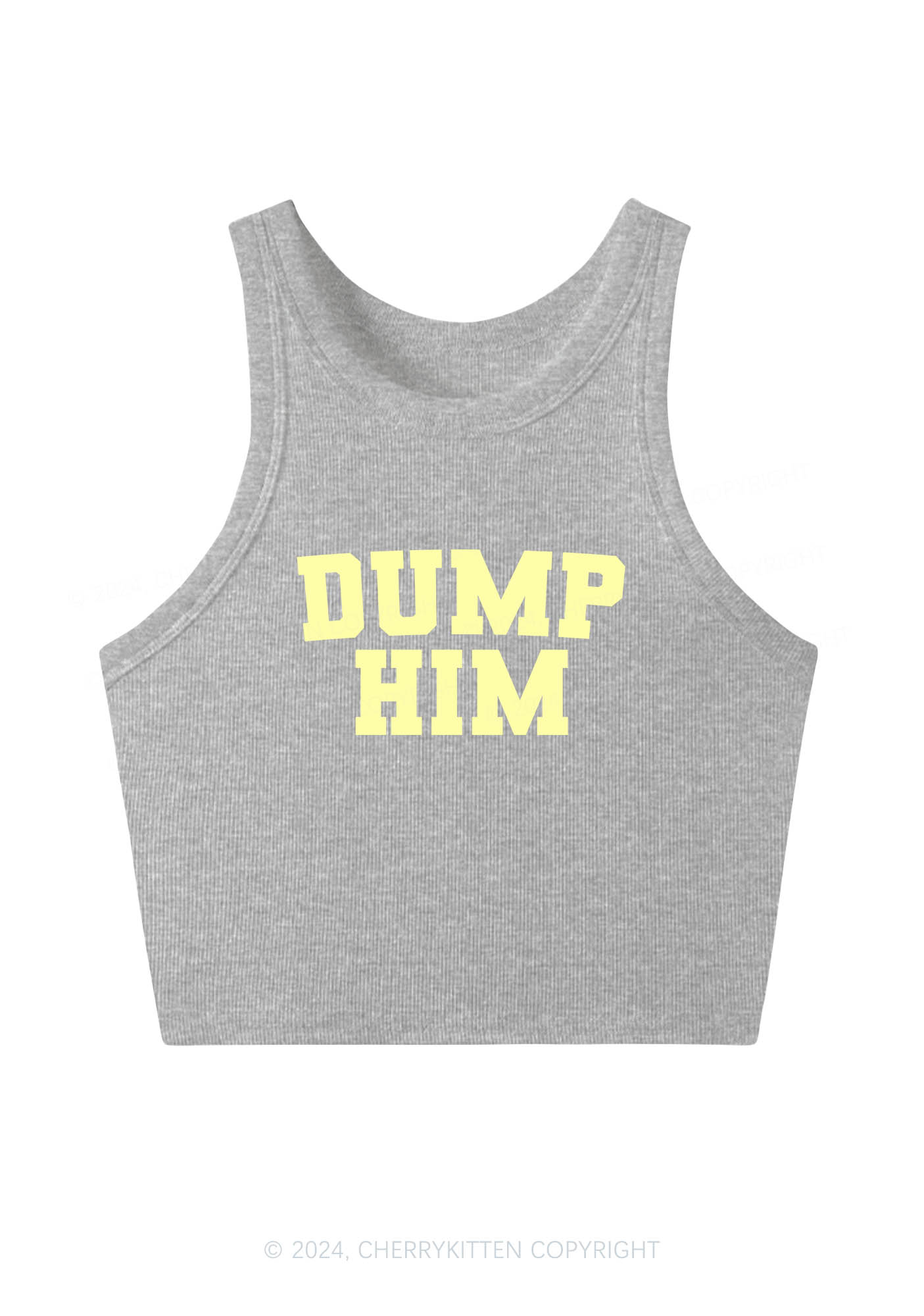 Dump Him Y2K Crop Tank Top Cherrykitten