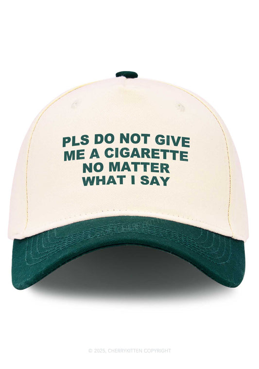 Dont Give Me Cigarette Y2K Color Block Baseball Cap Cherrykitten