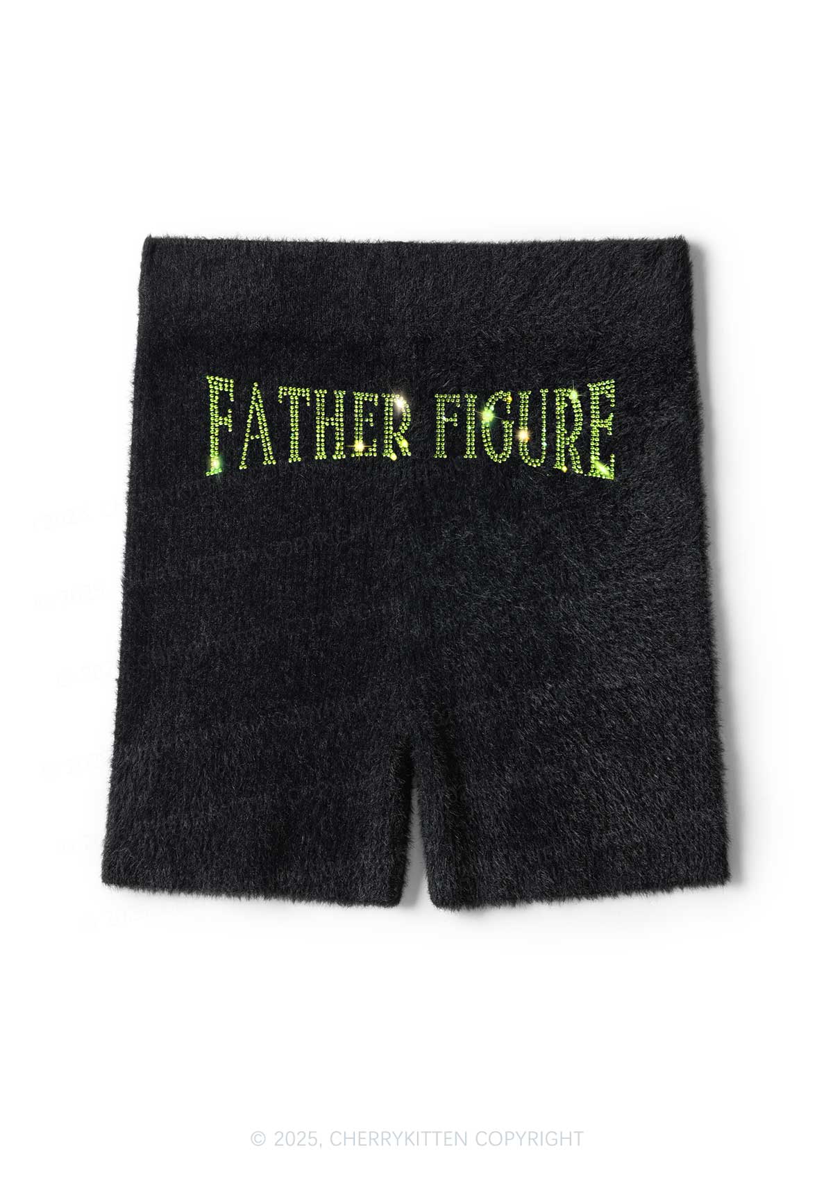Rhinestone Father Figure Y2K Fluffy Shorts Cherrykitten