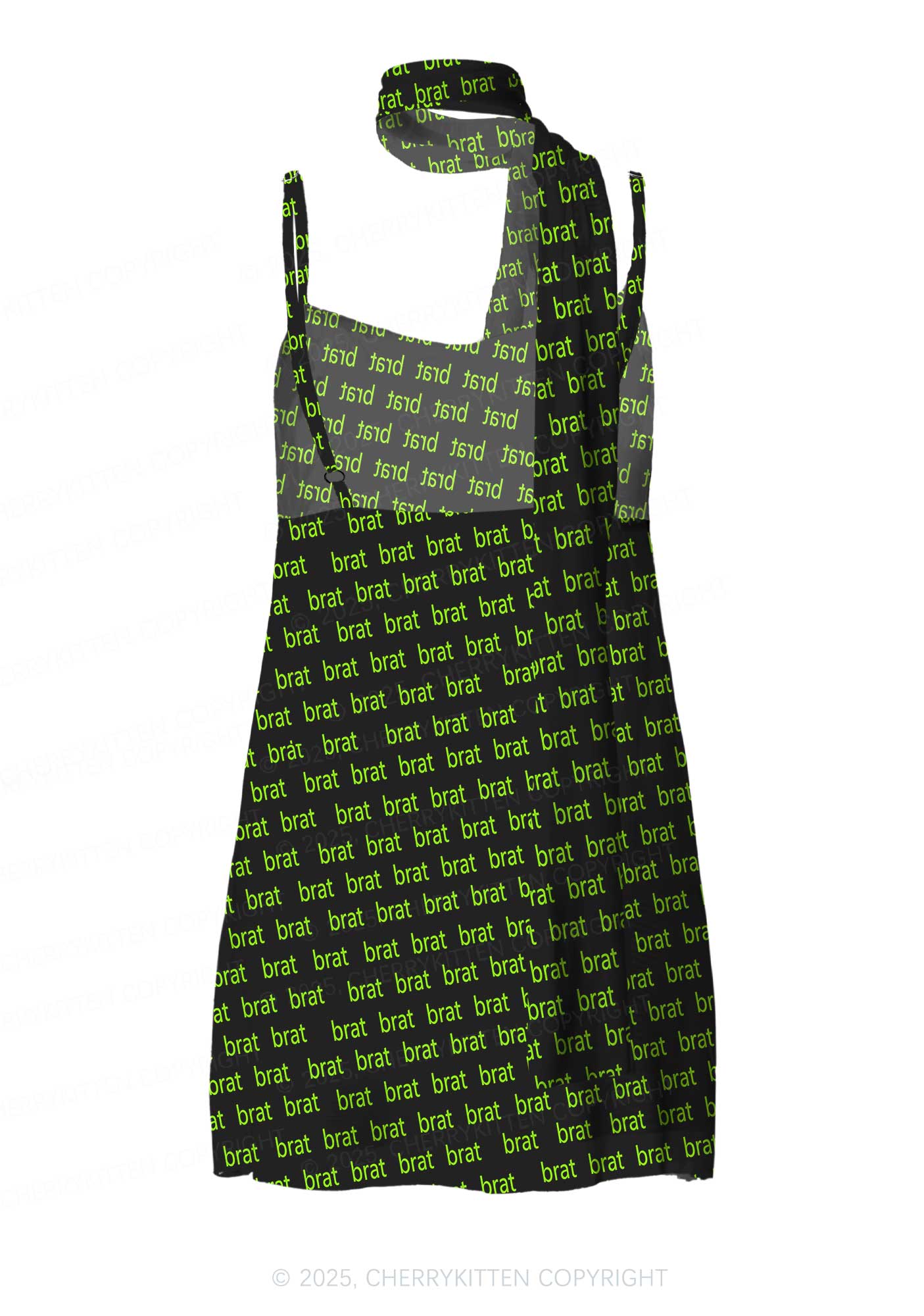 Green Brat Y2K Mesh Slip Dress Cherrykitten