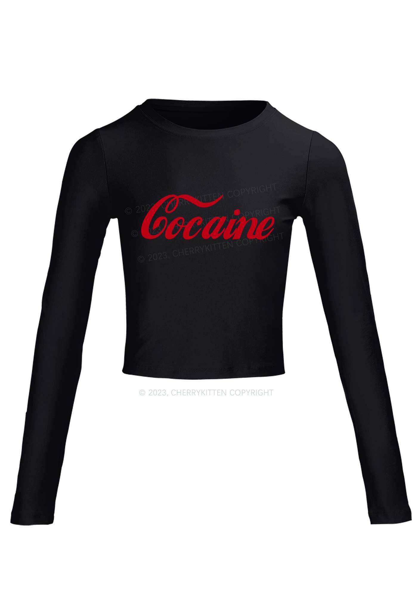 Special Cola Long Sleeve Crop Top Cherrykitten