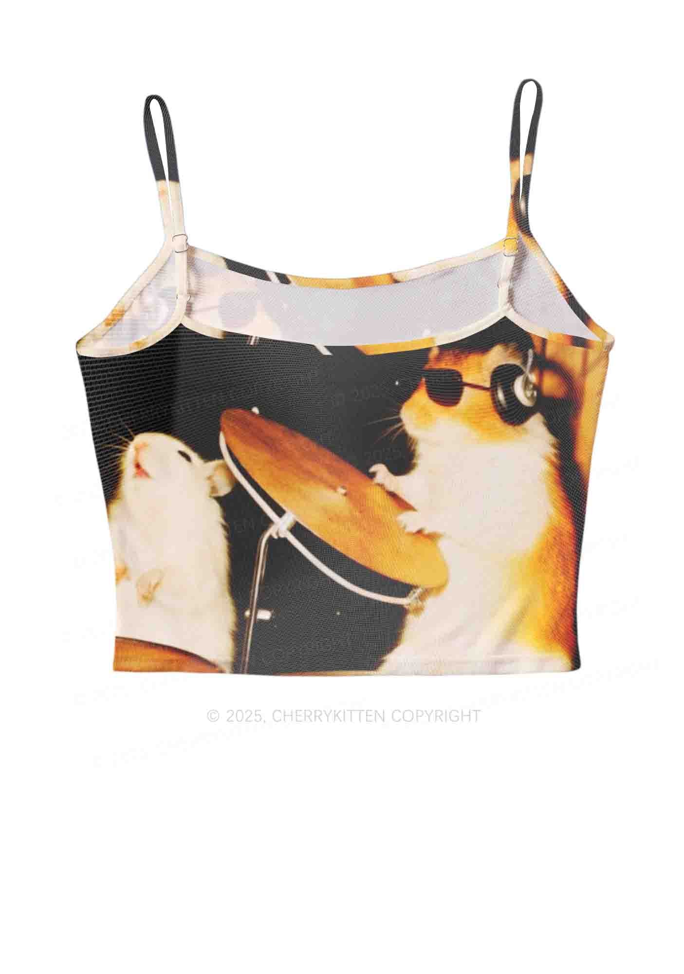 Rats Drummer Y2K Mesh Cami Tank Cherrykitten