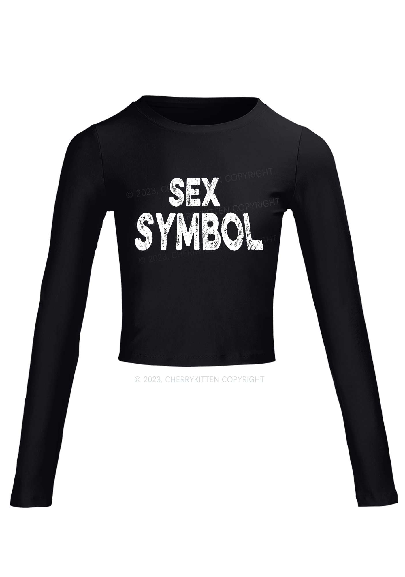 Sx Symbol Long Sleeve Crop Top Cherrykitten