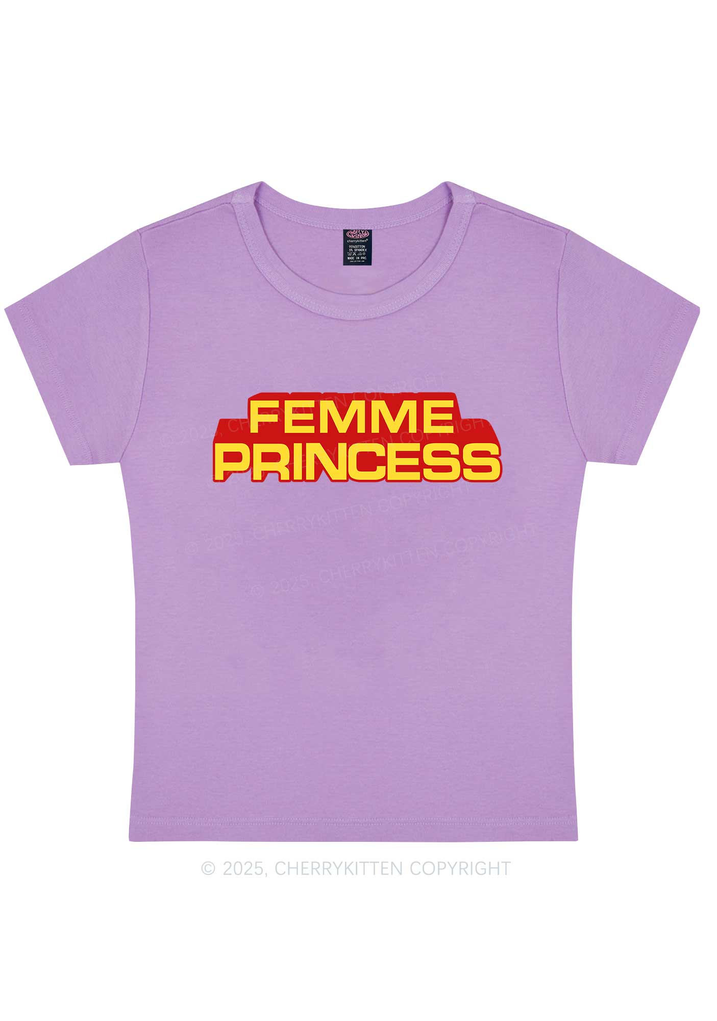 Femme Princess Pride Y2K Baby Tee Cherrykitten