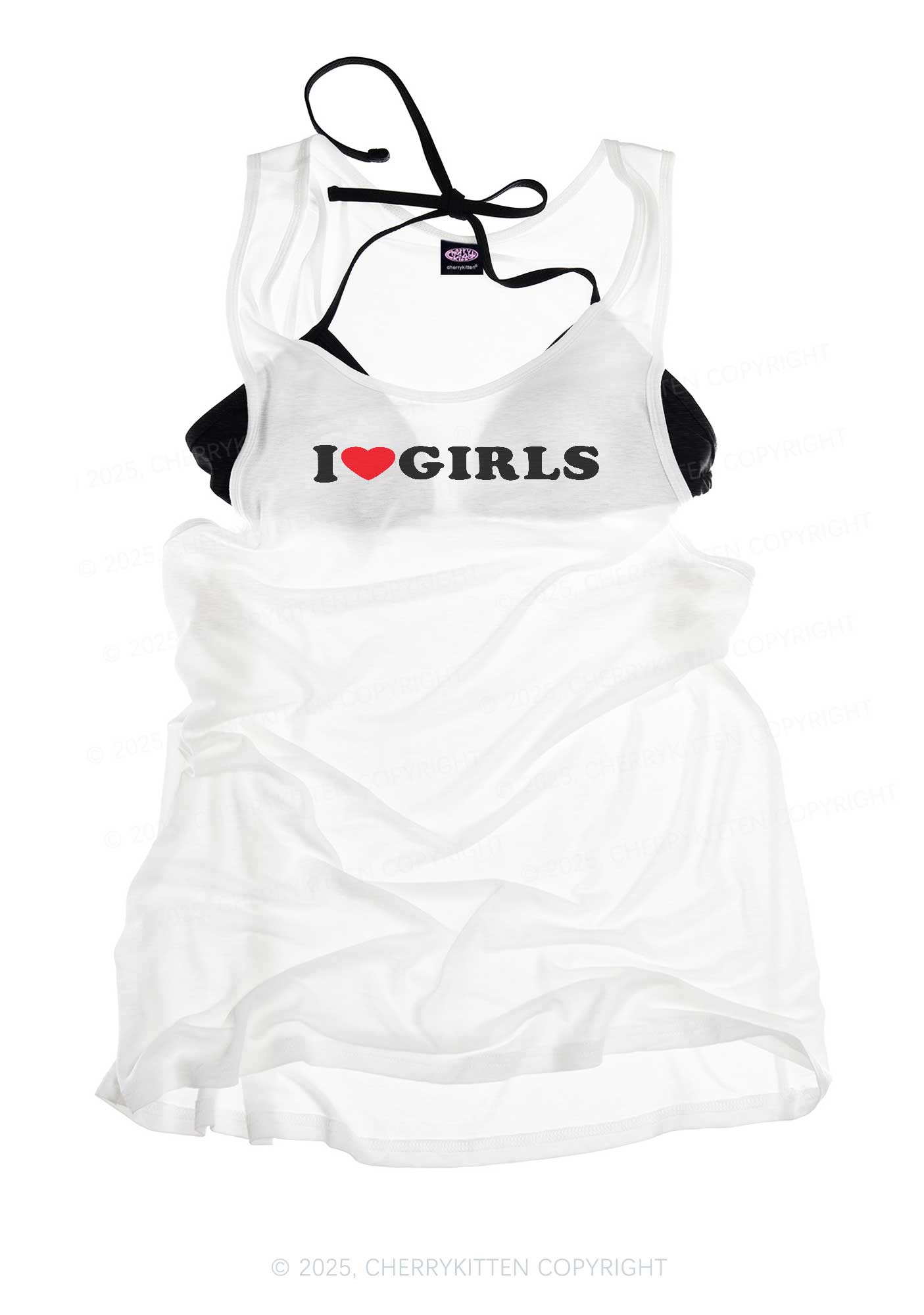 I Love Girls Pride Y2K Sheer Boyfriend Tank Cherrykitten