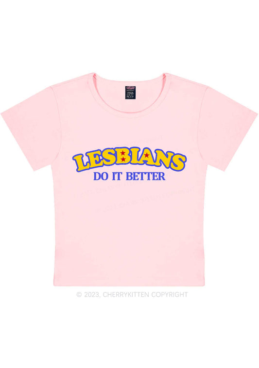 Lesbians Do It Better Y2K Baby Tee Cherrykitten