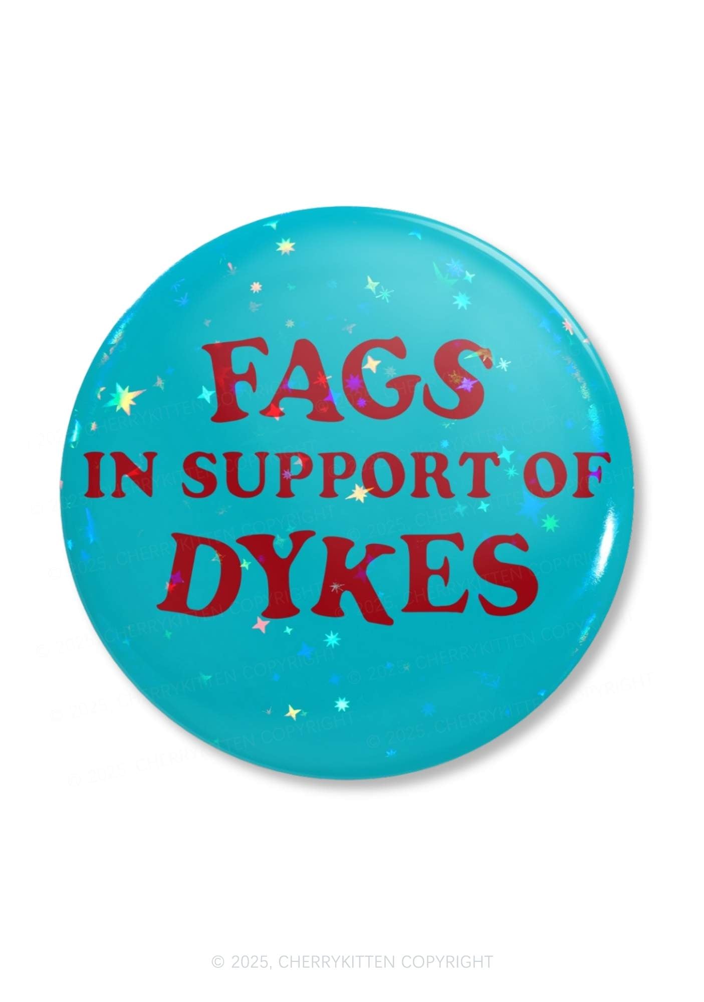 Fags Support Dykes Pride 1Pc Y2K Pin Badge Cherrykitten