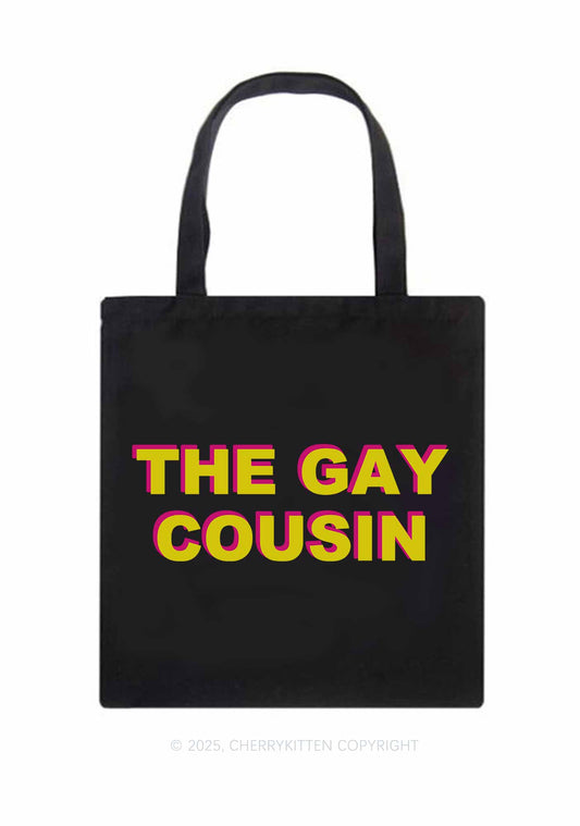 The Gay Cousin Pride Y2K Canvas Tote Bag Cherrykitten