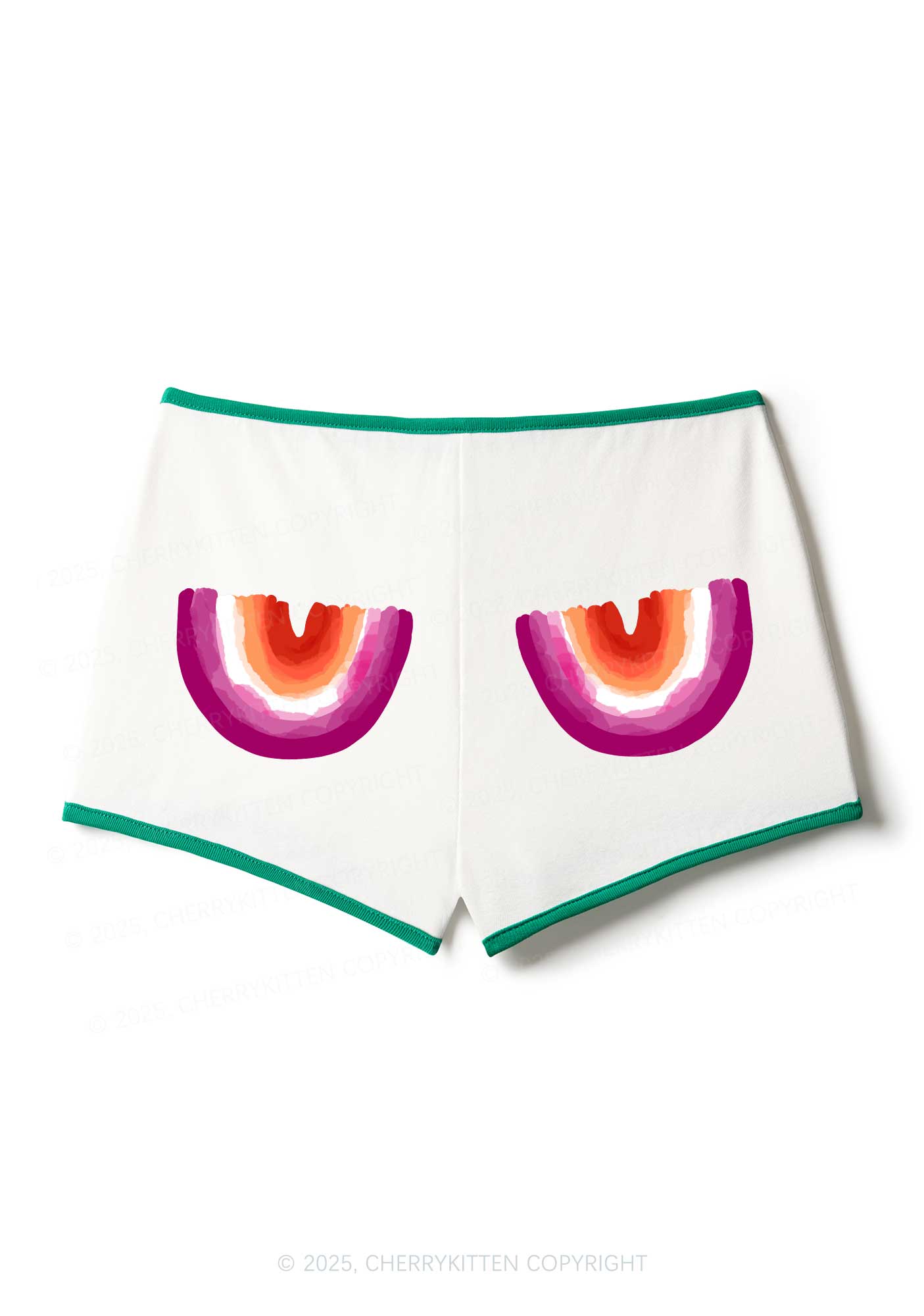Double Rainbow Pride Y2K Booty Shorts Cherrykitten