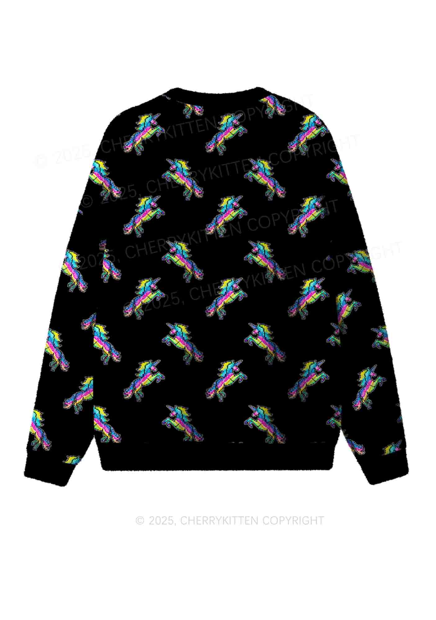 Yellow Alpha Male Y2K Christmas Knit Sweatshirt Cherrykitten