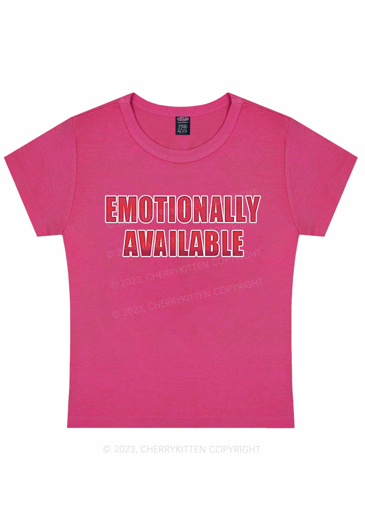 Curvy Emotionally Available Y2K Baby Tee Cherrykitten