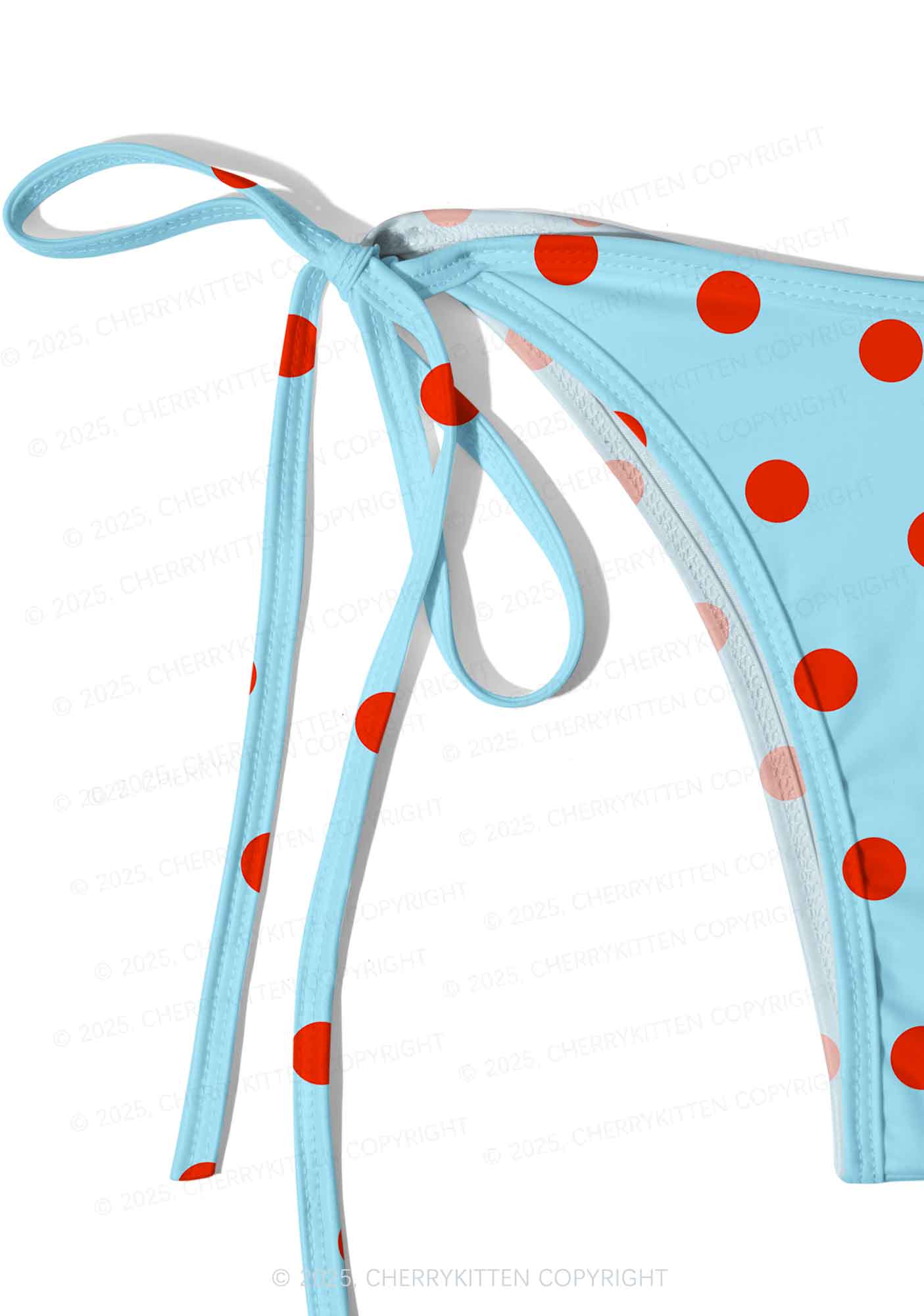 Blue And Red Dots Y2K Print Bikini Set Cherrykitten