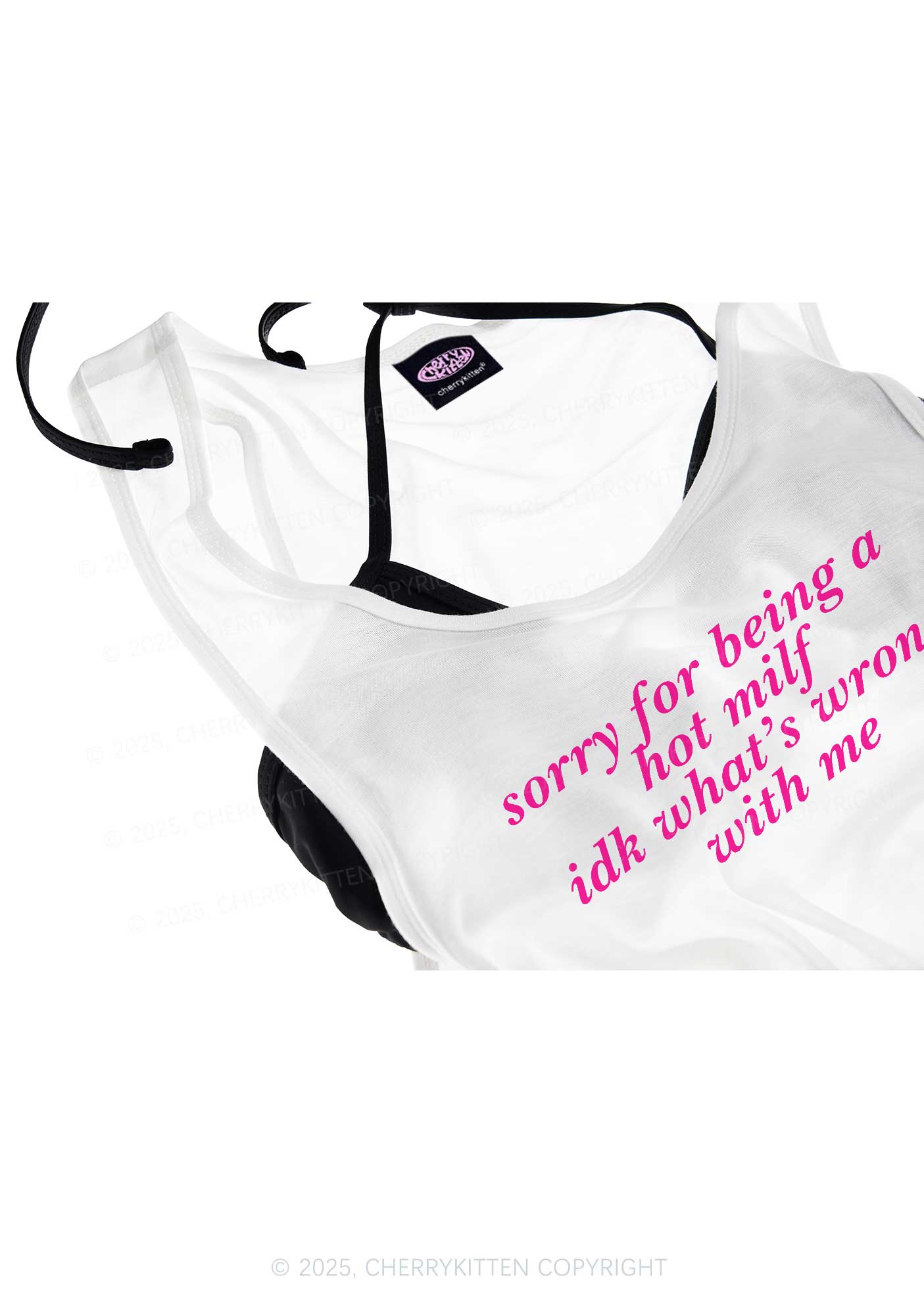 Sorry For Being A Hot Mxxf Y2K Sheer Boyfriend Tank Cherrykitten